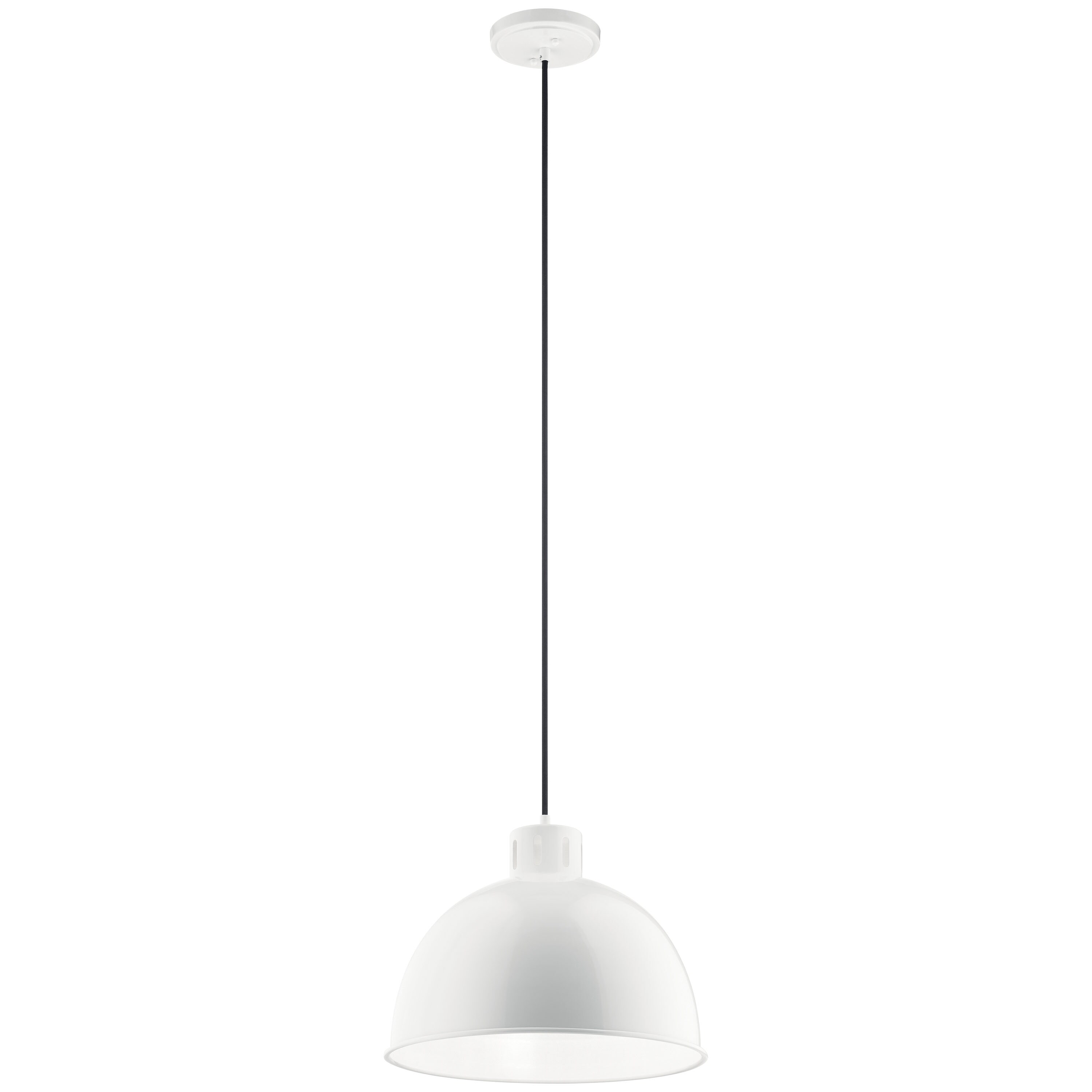 Kichler 52153WH Zailey 1 -Light White Modern/contemporary Dome Medium Hanging Pendant light