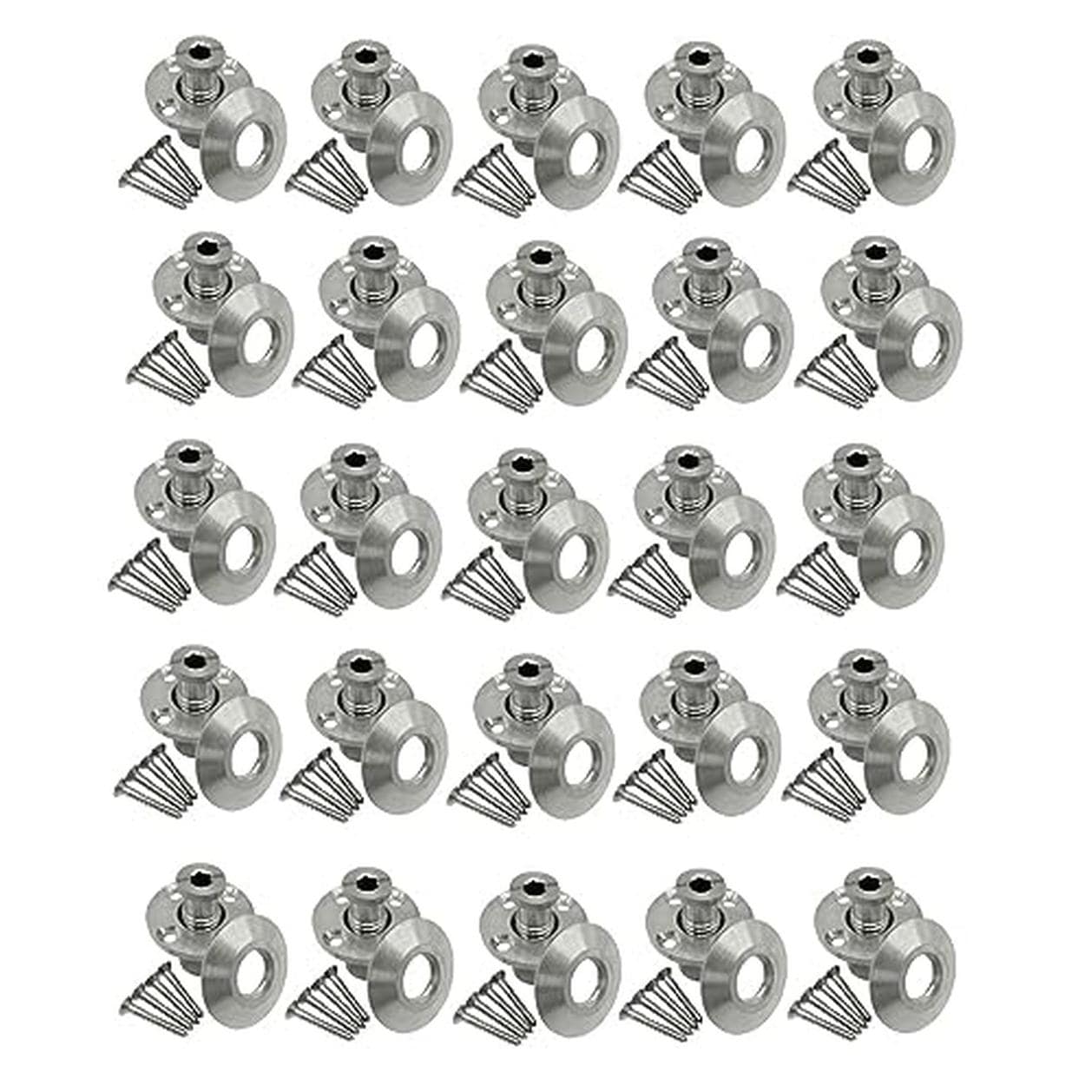 Poolzilla 01-01-011-25PK 25 PCS Pool Safety Cover Stainless Steel Anchor with Collar for Wood Decks