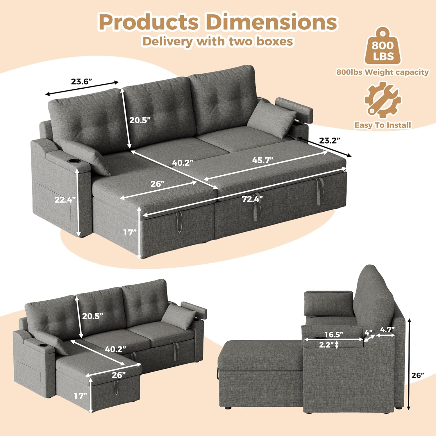 WhizMax PD-PHO-34QTGGM8 futons - View #2