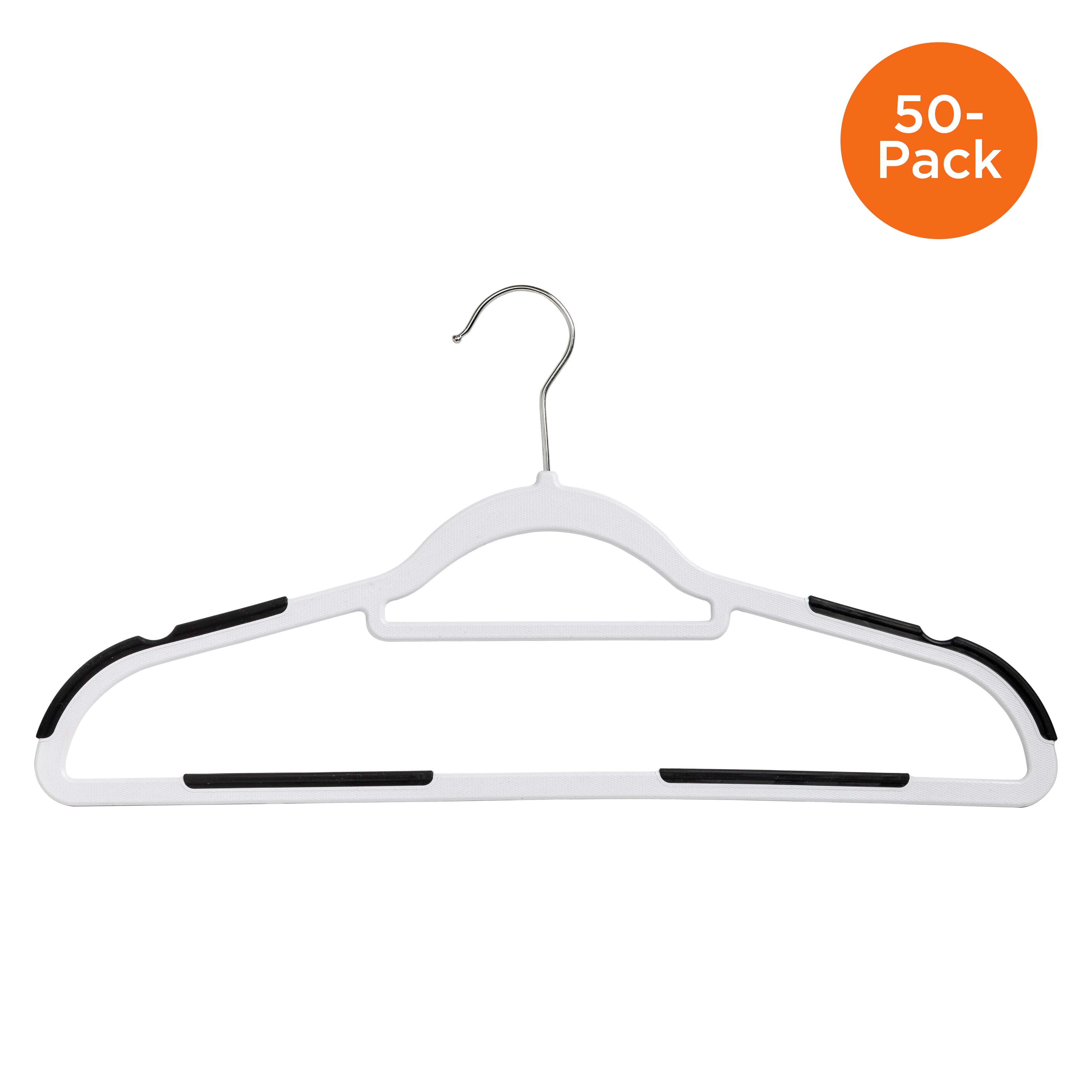 Honey-Can-Do 50-Pack Plastic Non-slip Grip Clothing Hanger (Grey