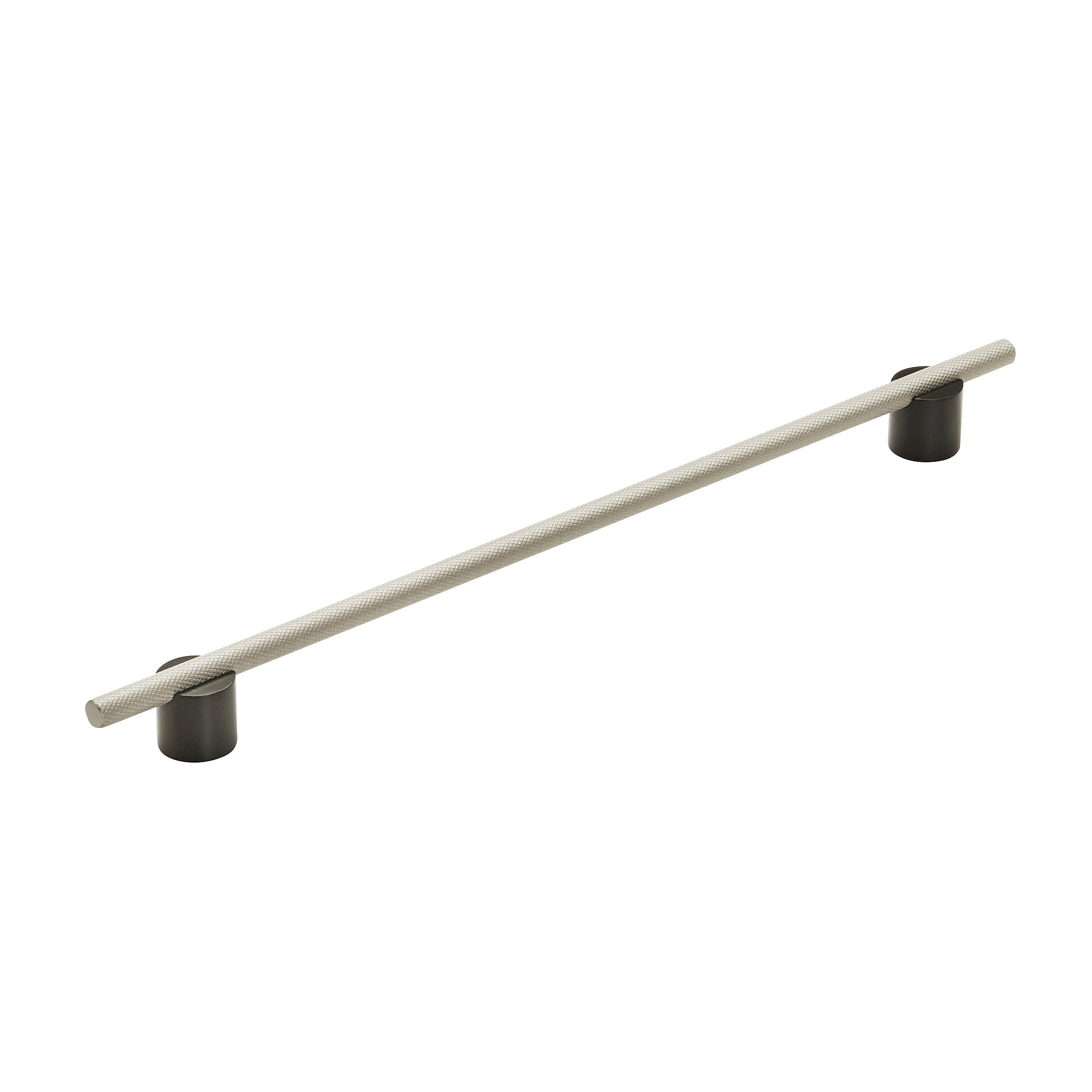 Amerock BP7414320MBSC Transcendent 12-5/8-in , 320mm Center to Center Matte Black/Silver Champagne Cylindrical Bar