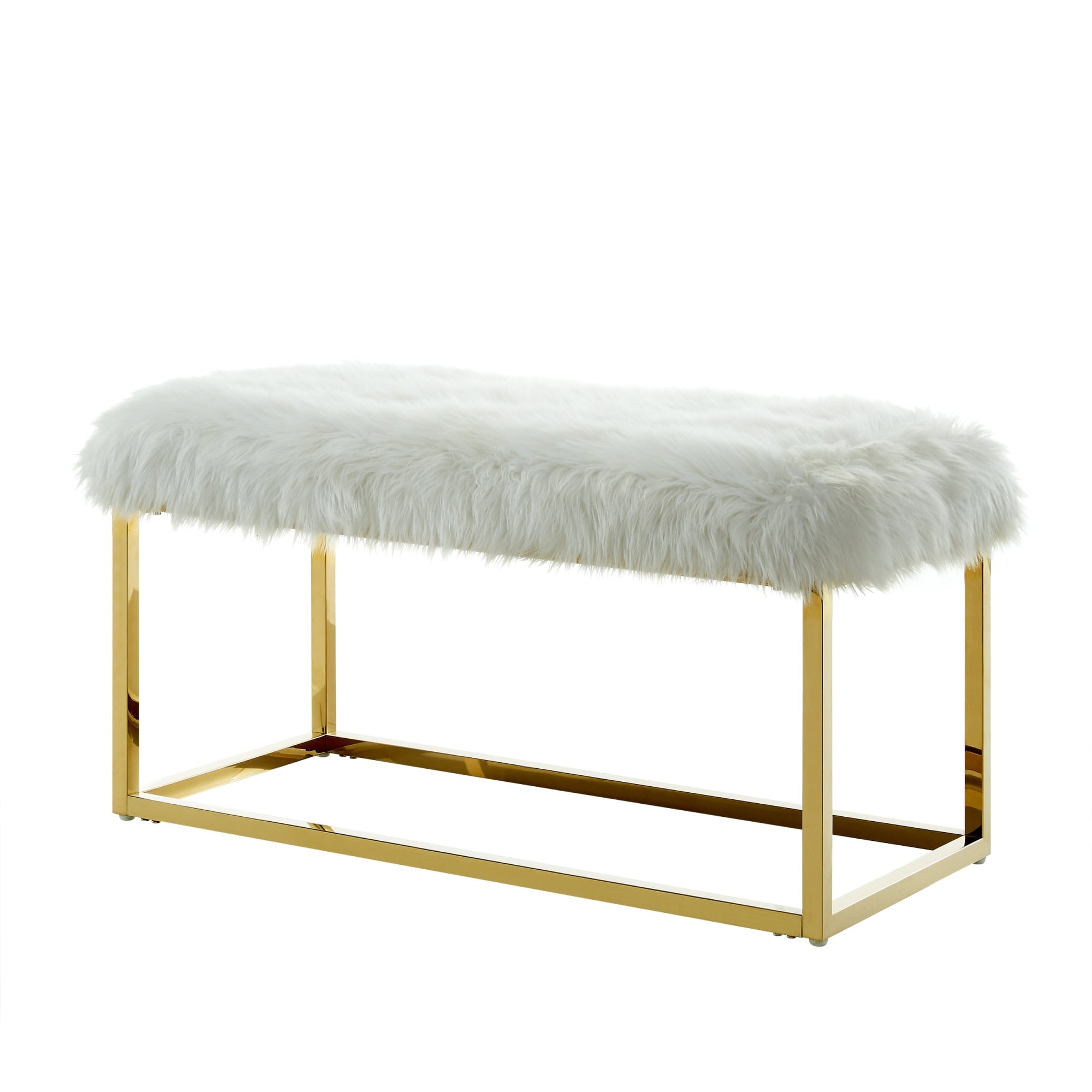 Inspired Home BH08-05WE-LS Verity Modern White Ottoman