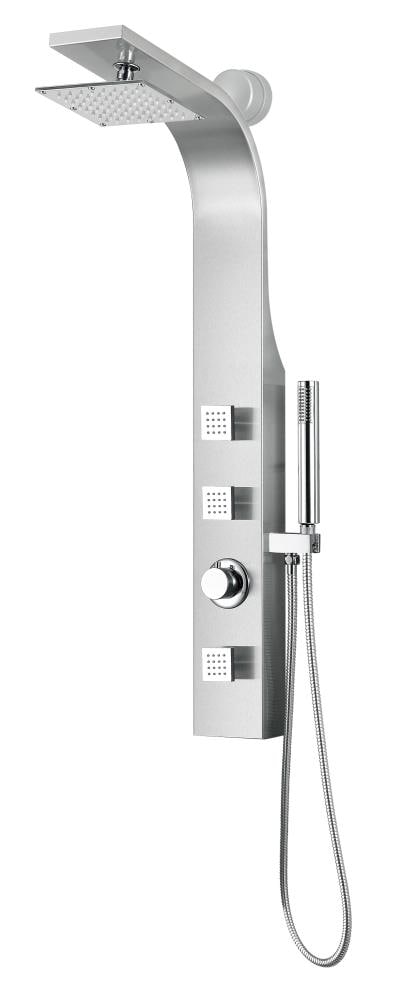 ANZZI Silent Brushed Steel Waterfall Shower Panel System with 3