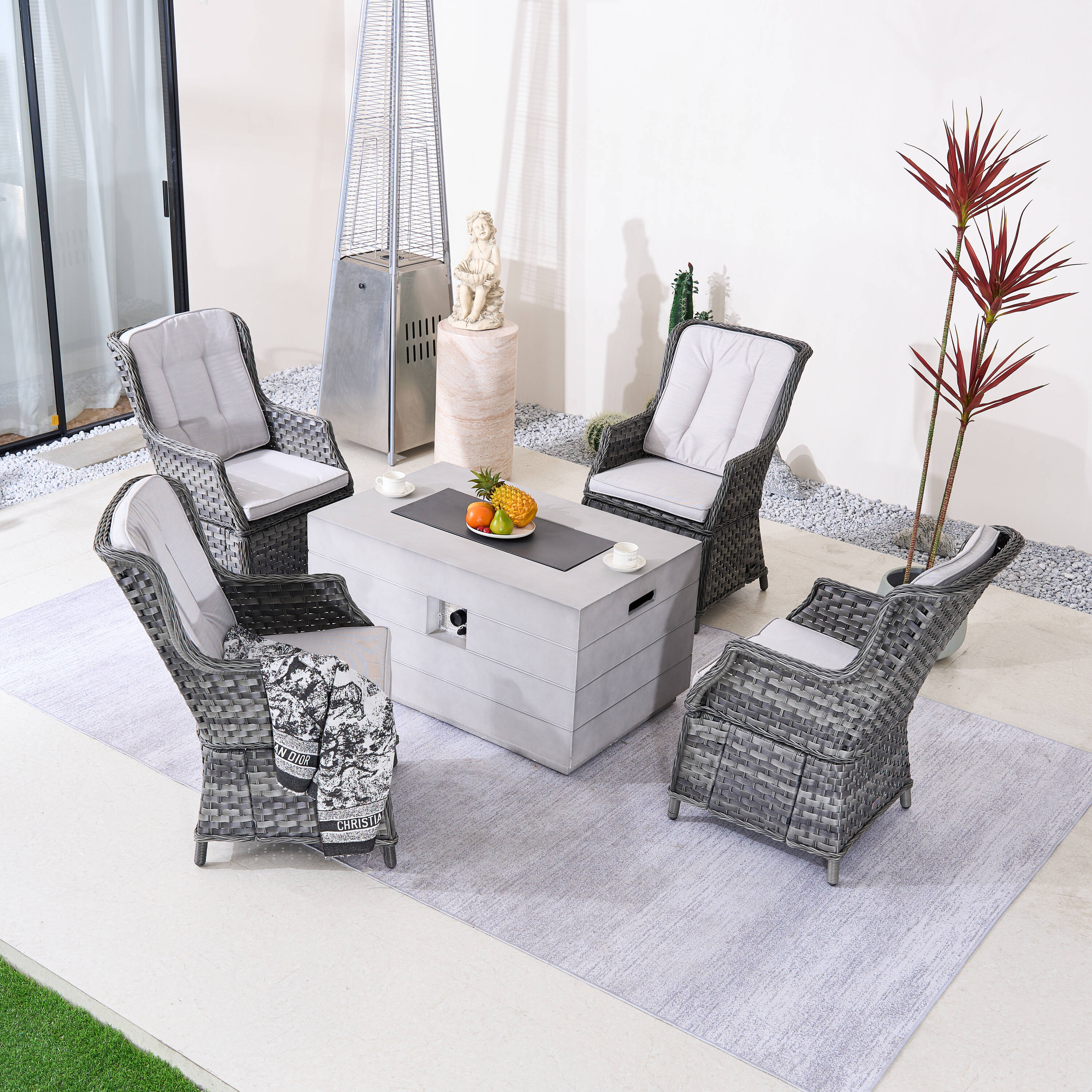 Direct Wicker DWG-4-010&2150-GR Patio-Conversation-Sets - View #4