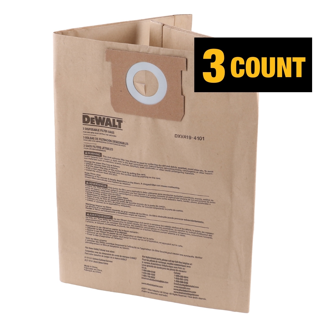 DEWALT 3-Pack Large Dry Shop Vacuum Collection Filter