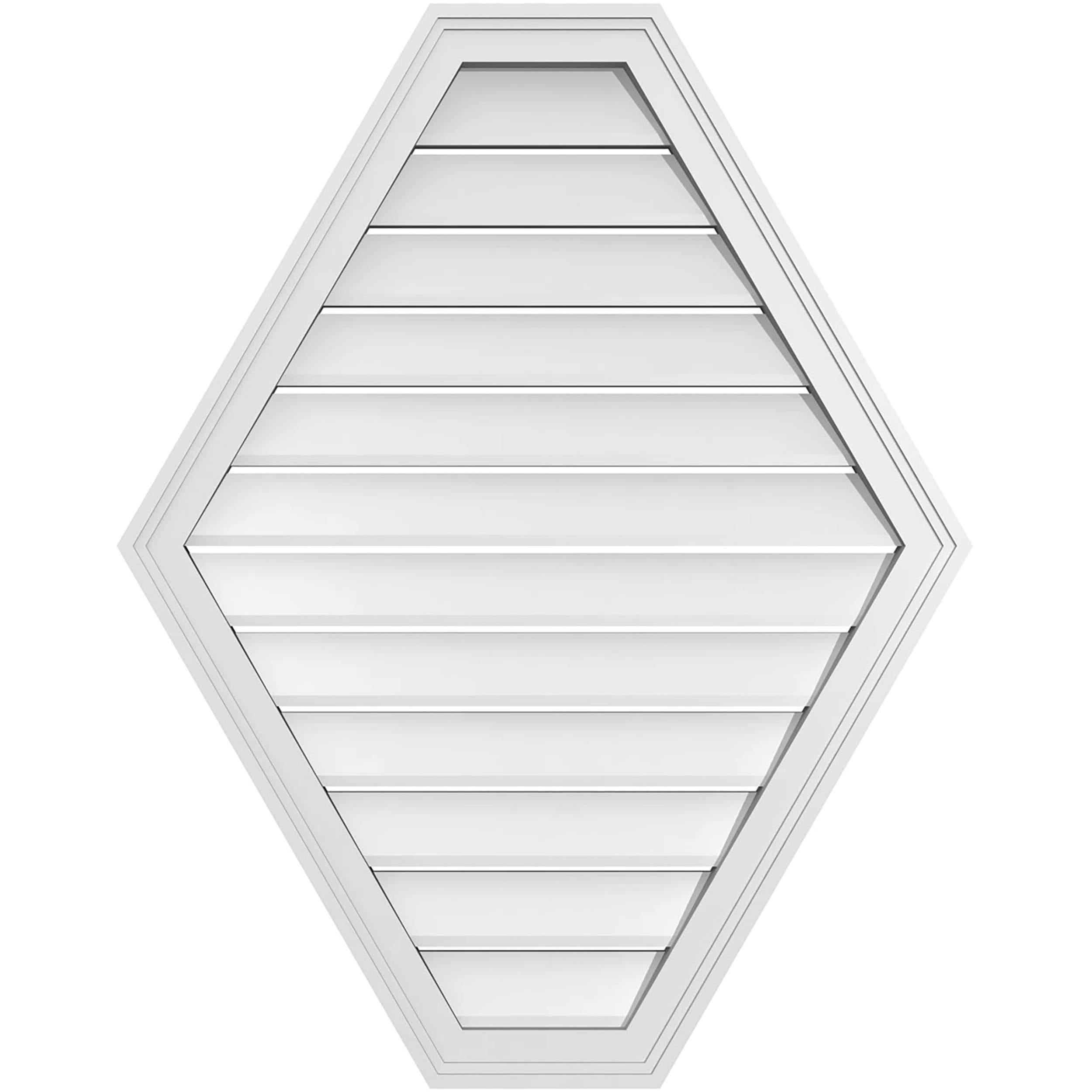 Ekena Millwork GVPHP30X3802SF 30-Inches x 38-Inches Off-white Peaked PVC Gable Louver Vent