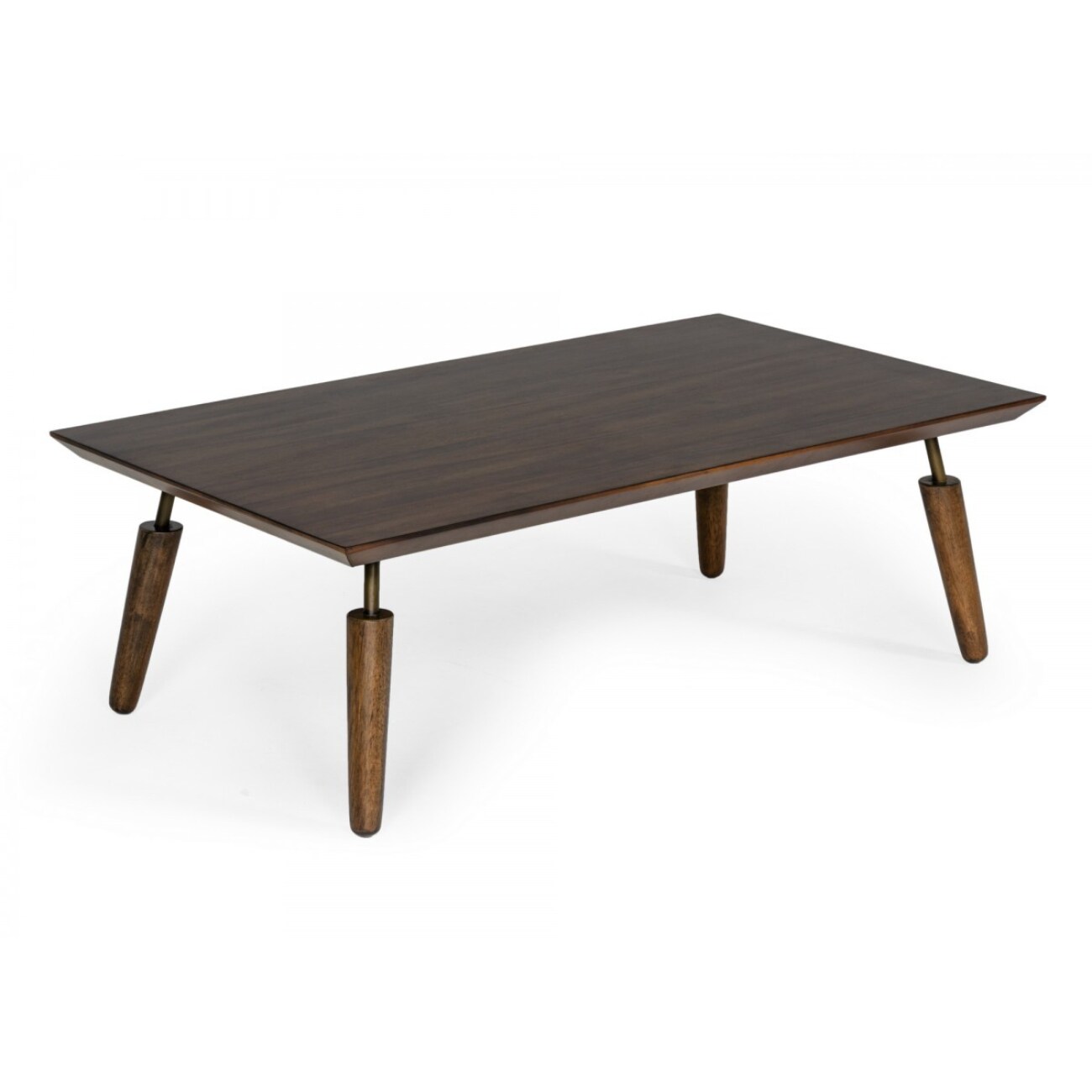 HomeRoots 14 Black Oak Veneer and Glass Coffee Table