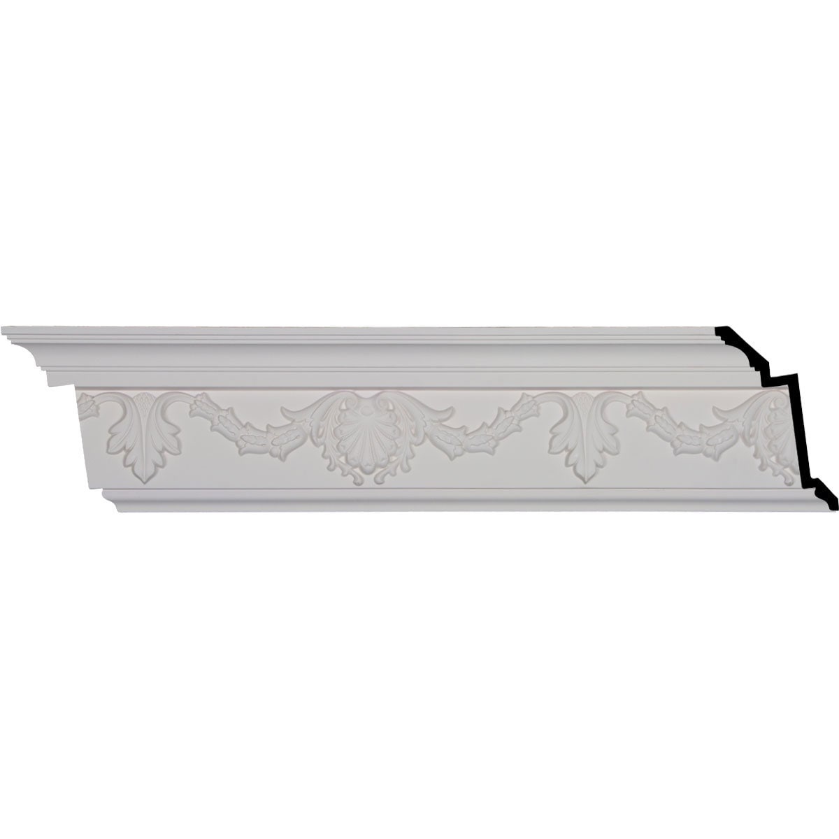 Ekena Millwork MLD06X03X07SH-CASE-8 Shell 7-in x 7-ft 10-1/2-in Primed Urethane Crown Moulding 8 -Pack