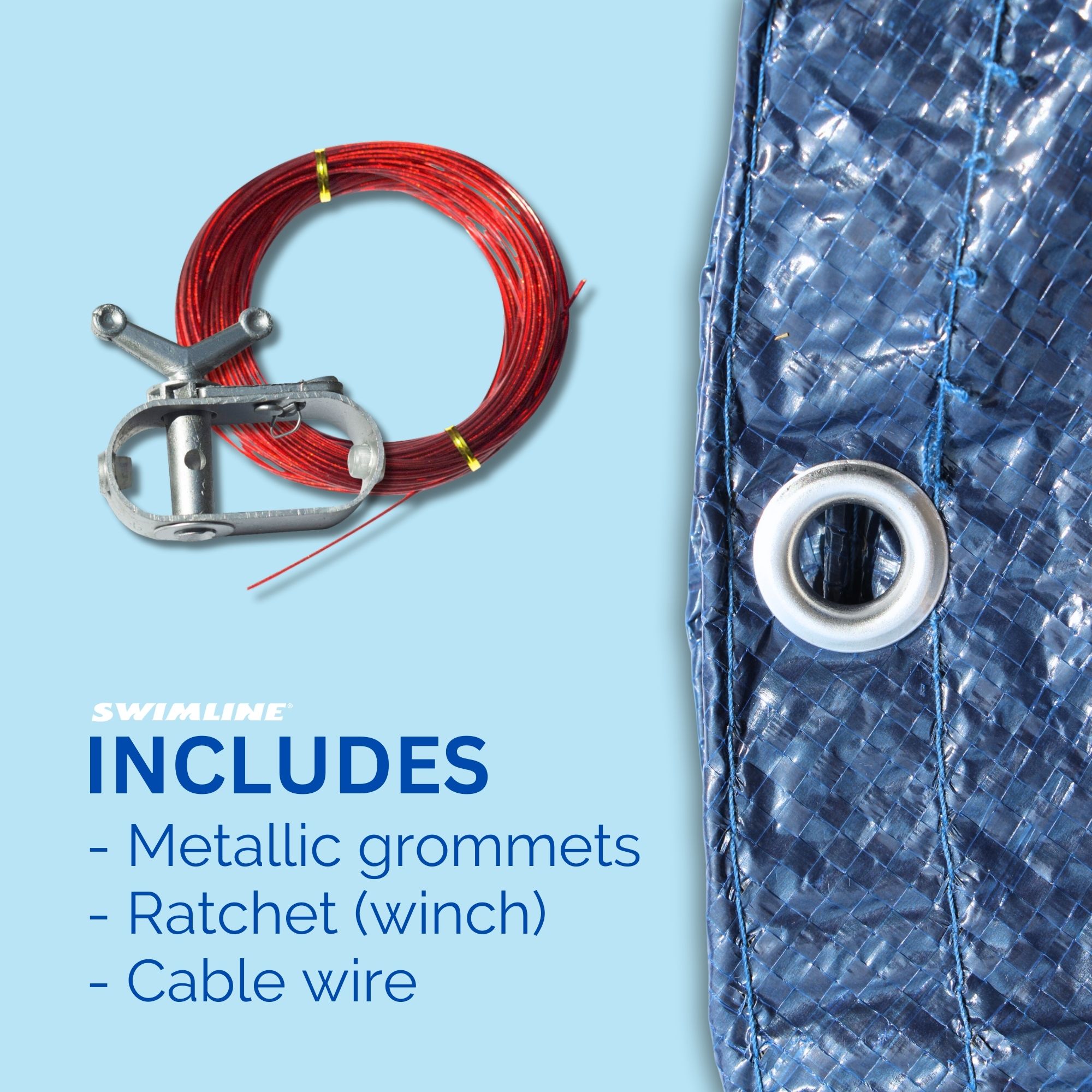 Grommets Pool Cover Reel Strapping & Grommet - Rocky's Reels