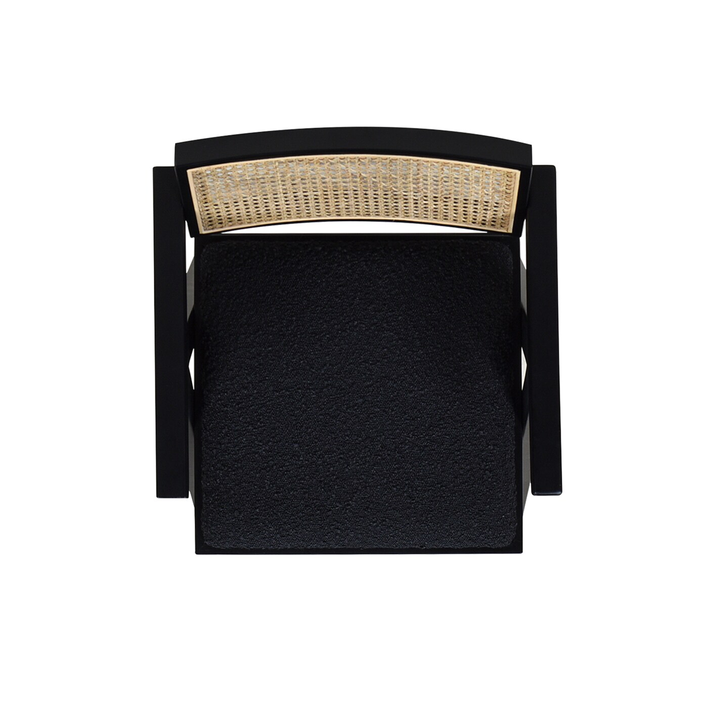 Milan Ebony Black Bouclé & Natural Wood Bar Stool Set of 3