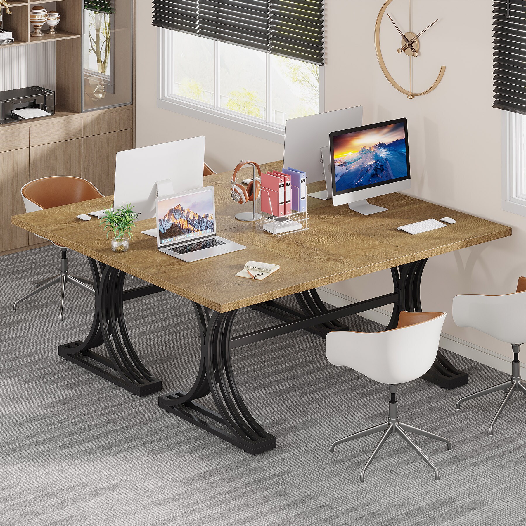 Tribesigns 63 inch Large Office Desk Modern Executive Desks with ...