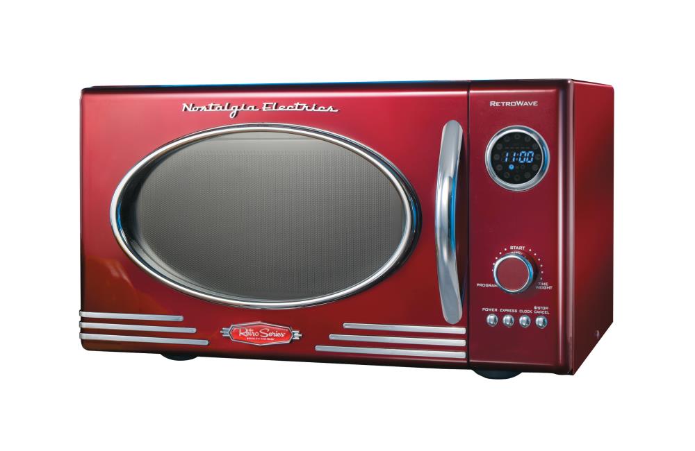 Nostalgia Retro 0.9 Cu. ft. 800-Watt Countertop Microwave Oven - Ivory