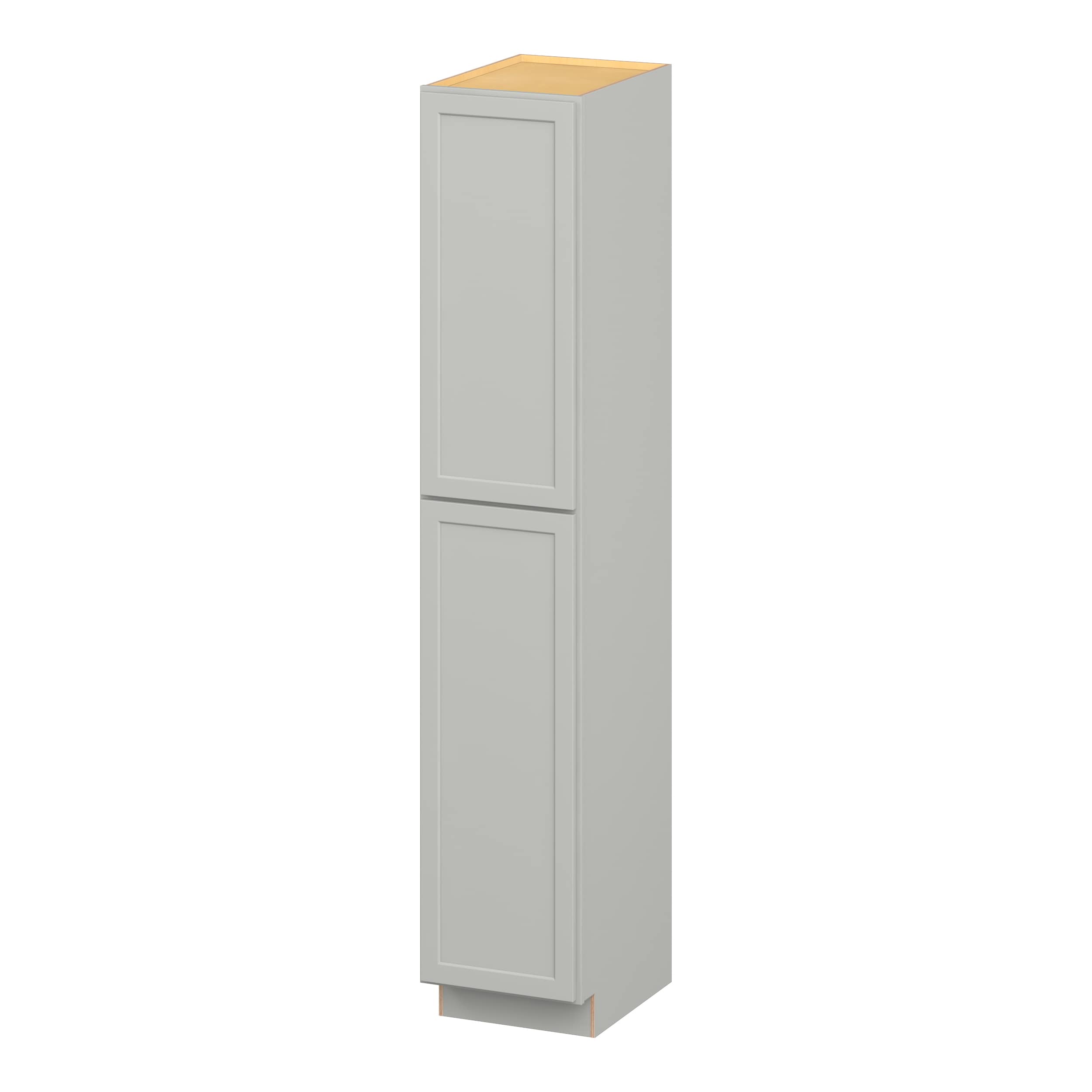 Hugo&Borg U1896(L/R)-JA PRO Jasper 18-in W x 96-in H x 24-in D Whisper Gray Pantry Ready to assemble Plywood Cabinet (Flat Panel Shaker)