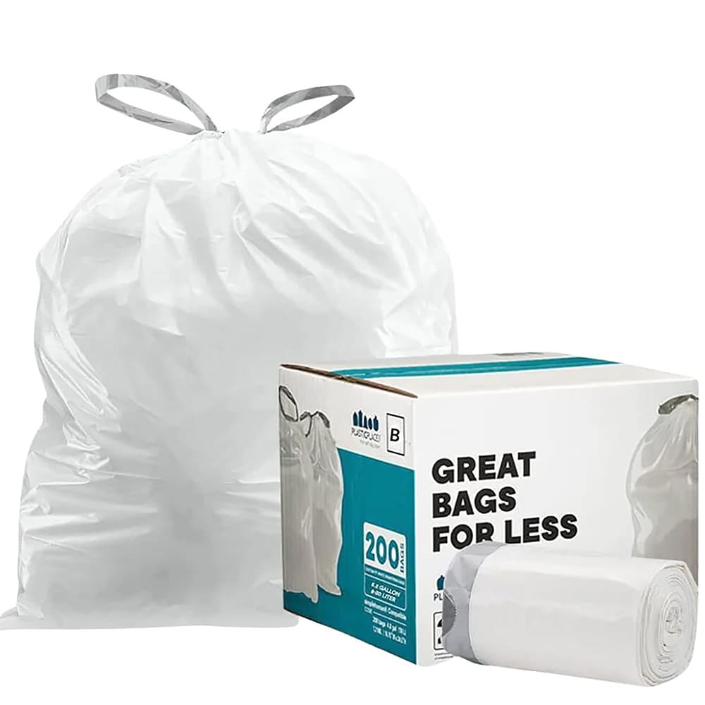 4 Gallon Trash Bag -220 Count (15 Liter) -Unscented 4 Gallon Garbage Bags  for Bathroom, Kitchen, Bedroom