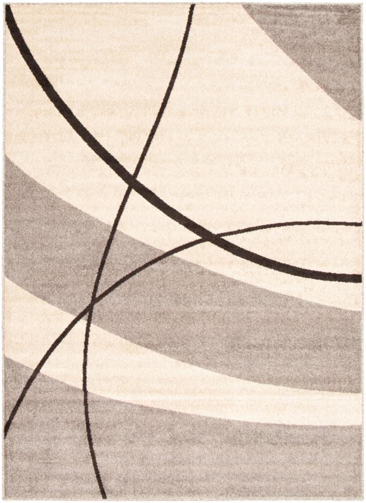 ECARPETGALLERY 315529 Cosi 8 x 10 (ft) Loomed Polypropylene Cream Dark Brown Rectangular Indoor Bohemian/Eclectic Area rug