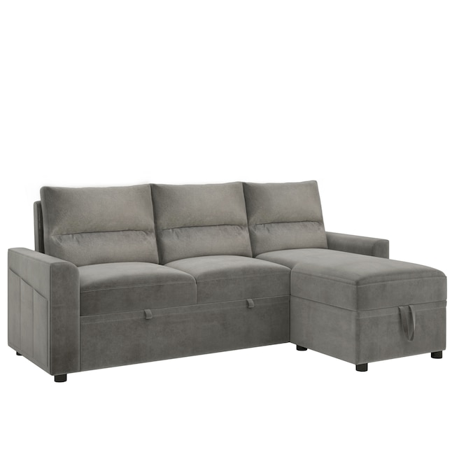 Analytical Manhattan plug Clihome Pull-Out Sofa-Bed Modern Gray Polyester/Blend Sleeper in the  Couches, Sofas & Loveseats department at Lowes.com