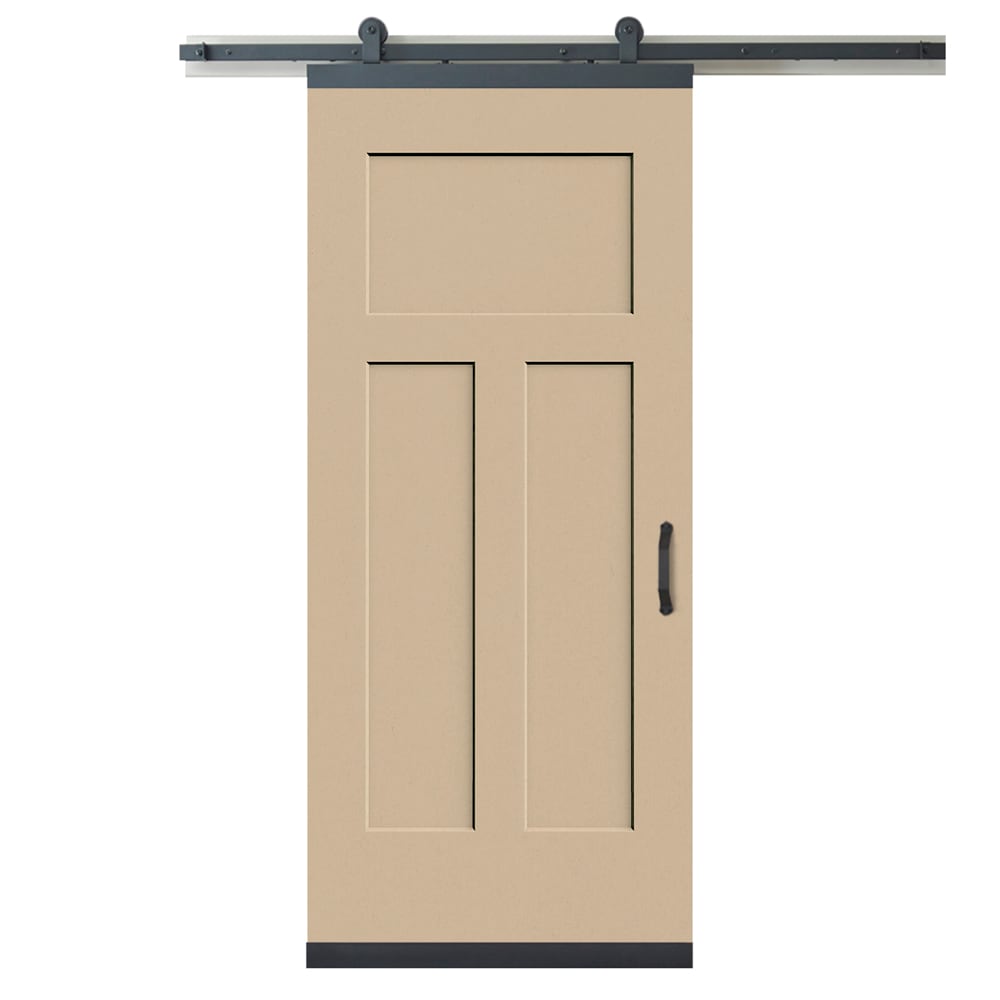 RELIABILT LO1344997 36-in x 80-in Cream-n-Sugar Molded composite Hollow core Single Barn Door (Hardware Included)
