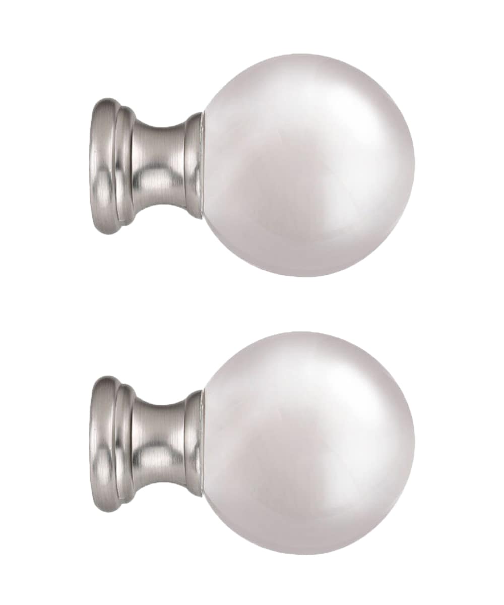 allen + roth 2-Pack White Wood Curtain Rod Finials at