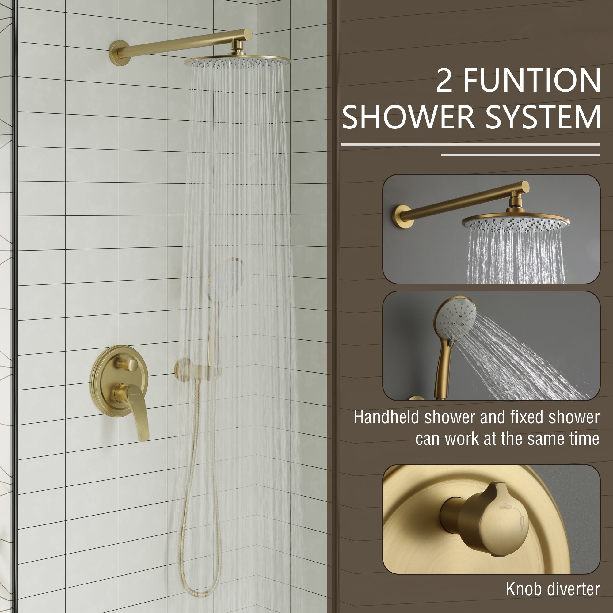 Boyel Living SMD-88040BG-9 Showerhead-Bar-Panels - View #11