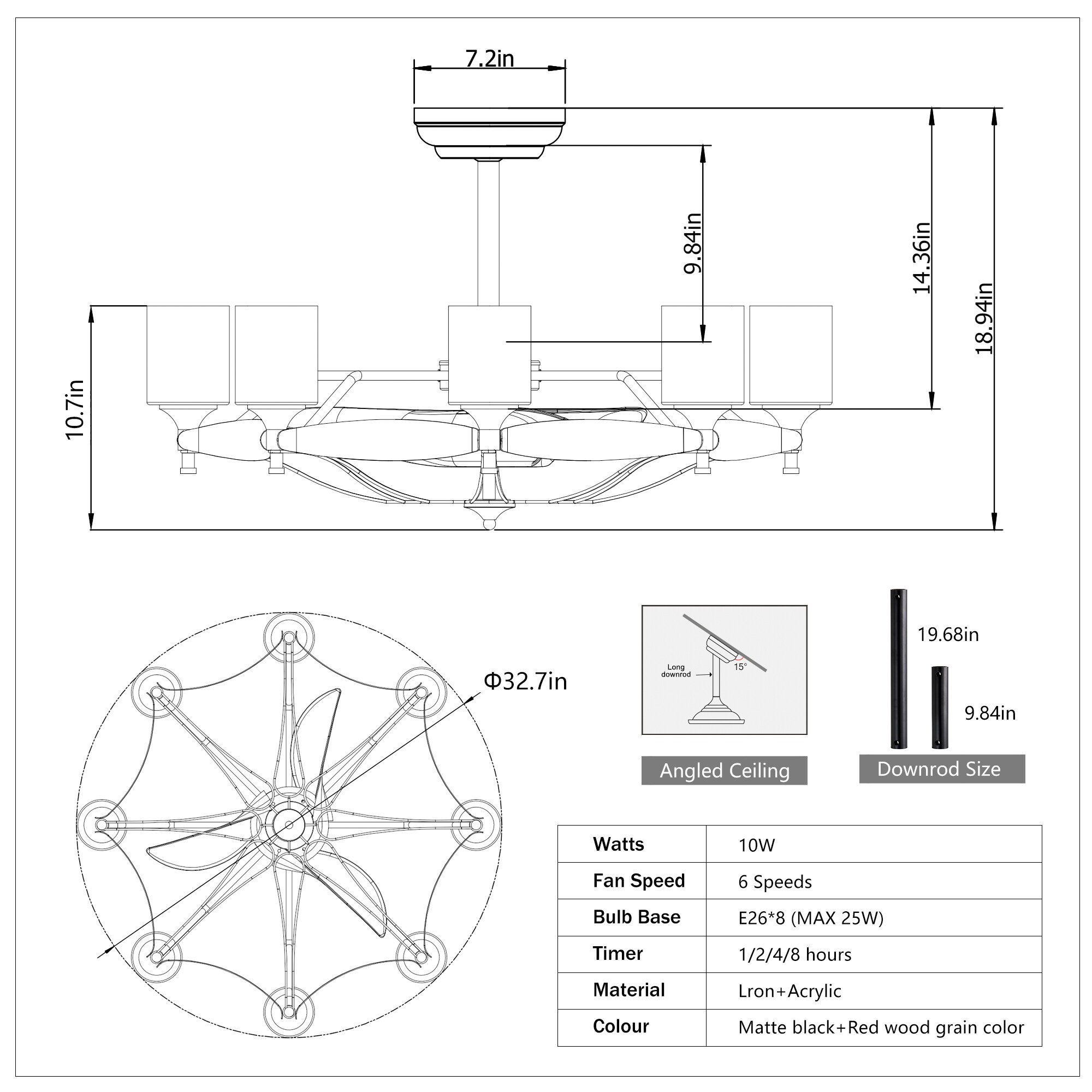 WELLFOR AMVS-C01 Ceiling-Fans - View #15