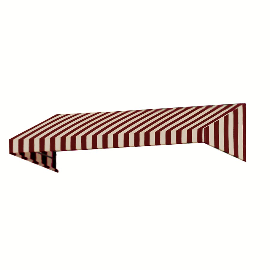 Awntech CN32-5BT Key West 192-in Wide x 120-in Projection Fabric Burgundy/Tan Multi Striped Patio Awning