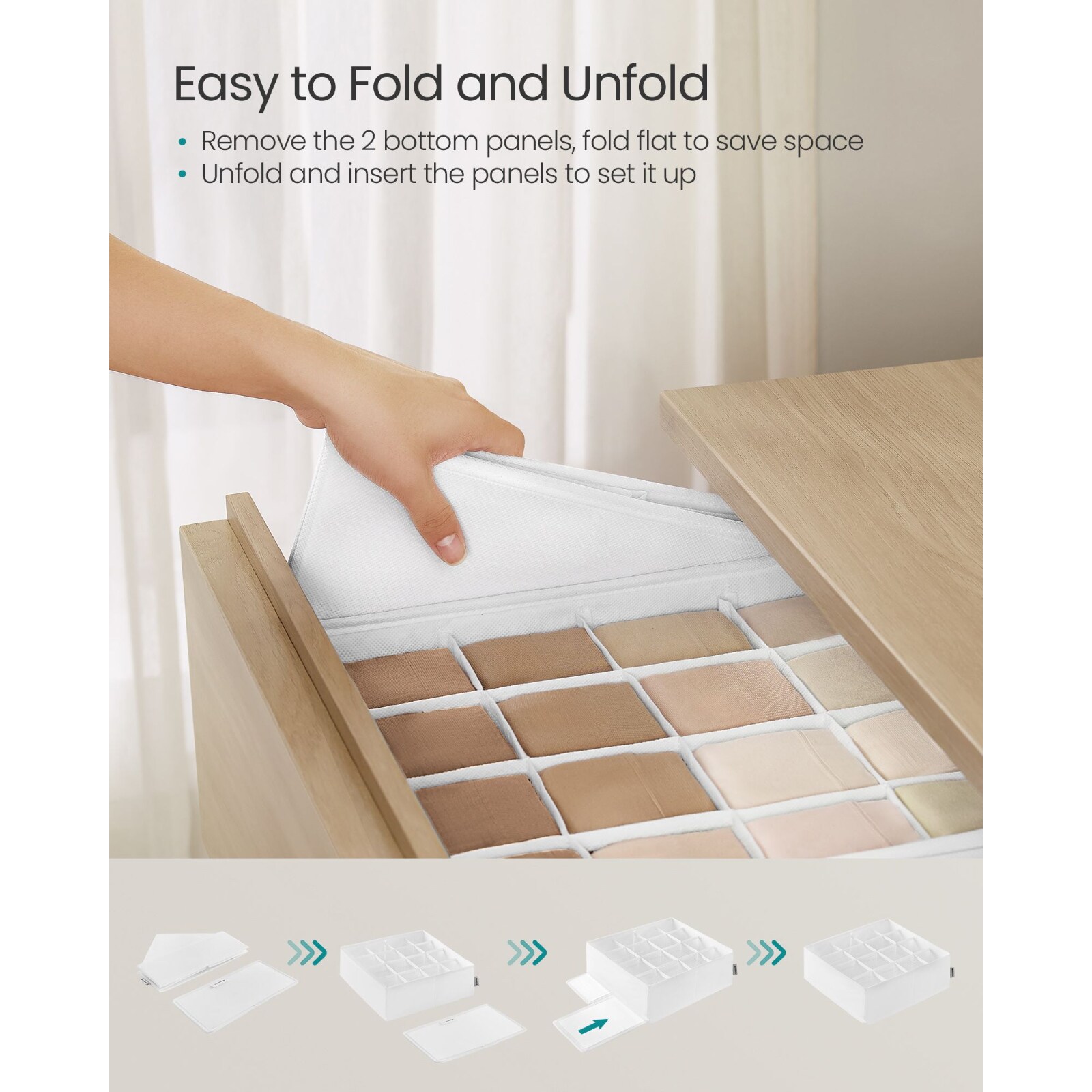 Slickblue 4-Pack- 80 Cells- Stackable Non-Woven Fabric Storage ...
