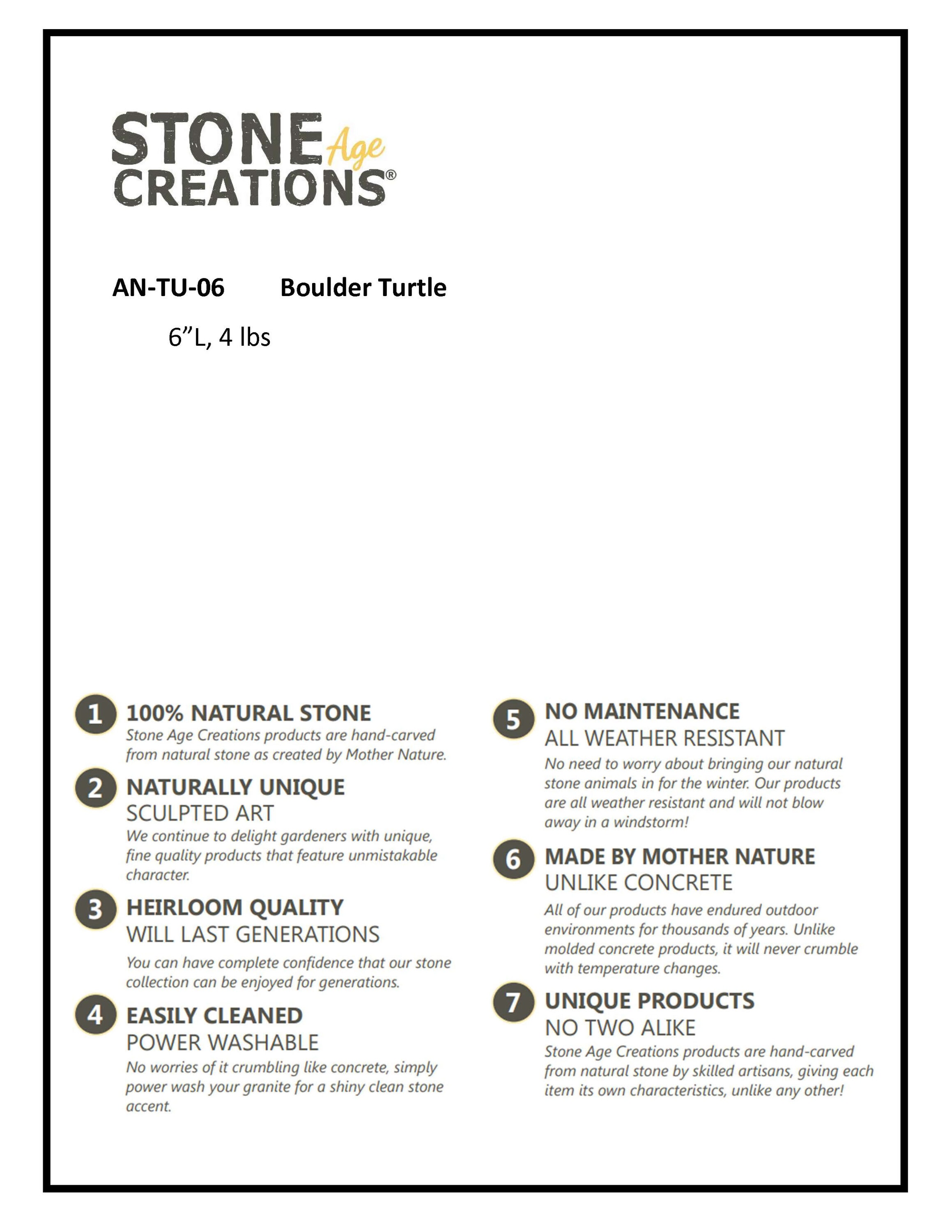 Stone Age Creations AN-TU-06 Garden-Statue - View #4
