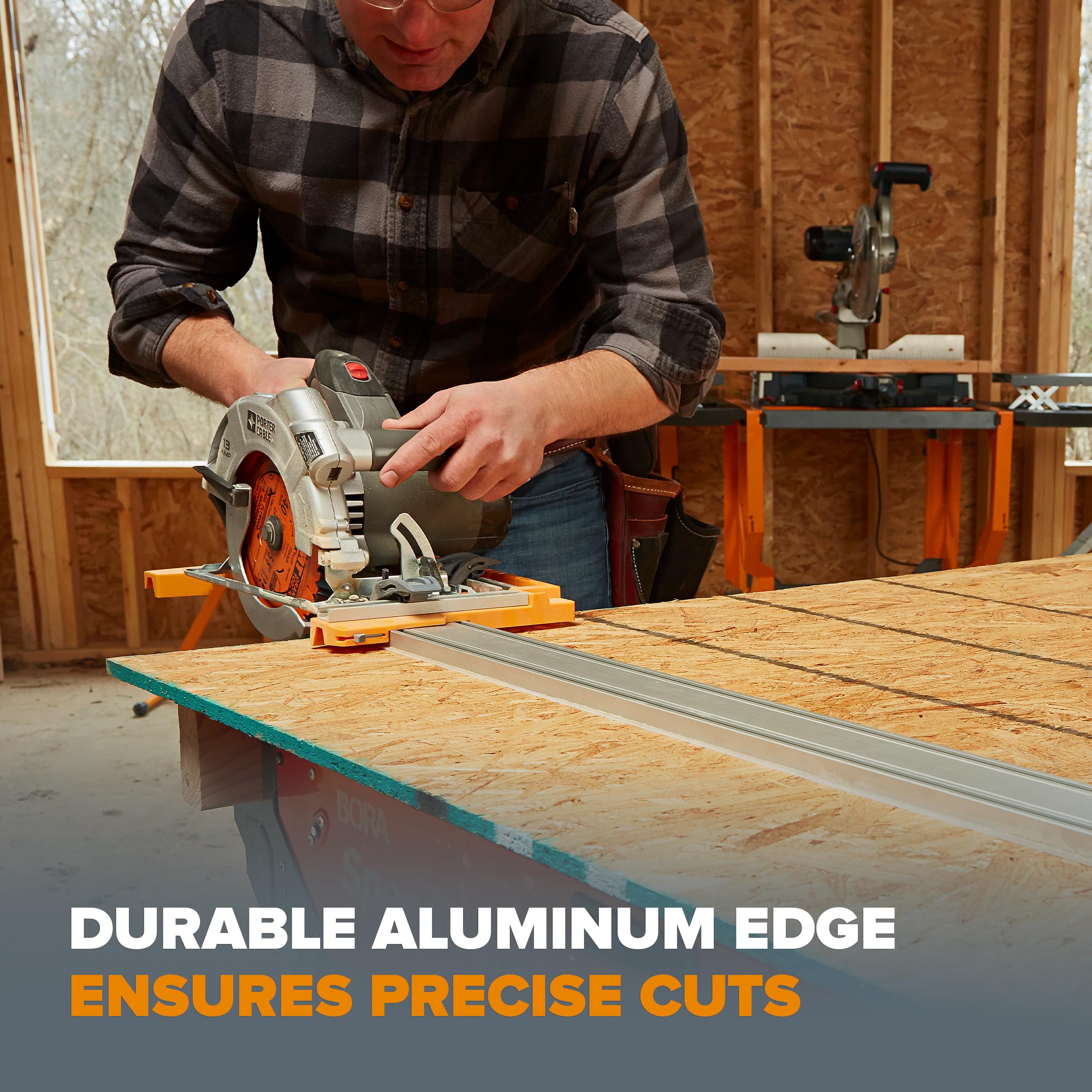 BORA 50-inch NGX Clamp Edge Straight Cut Guide for Circular Saws