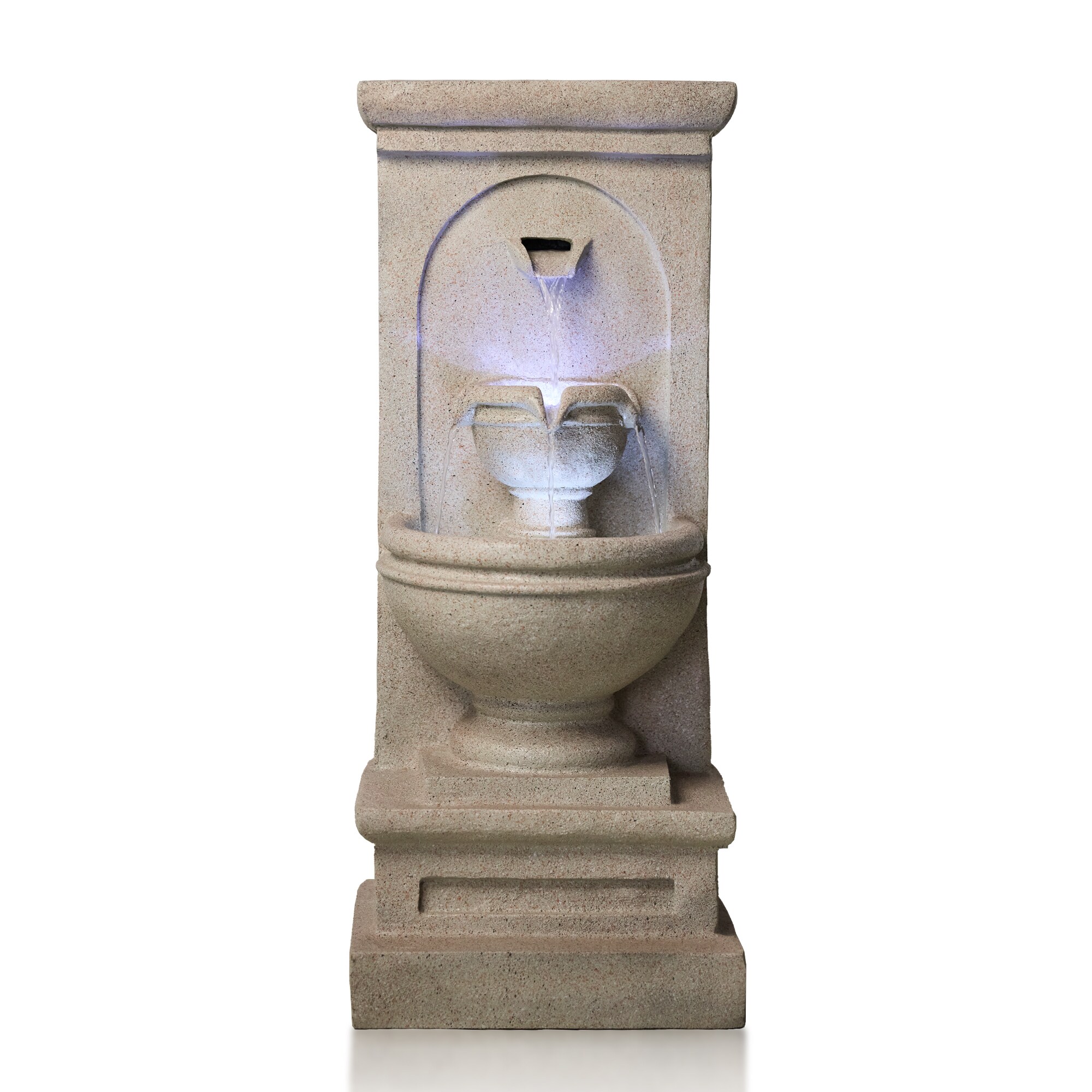 Vbal LSFF03 33.07-in H Resin Electric Powered Wall Outdoor Fountain Pump Included