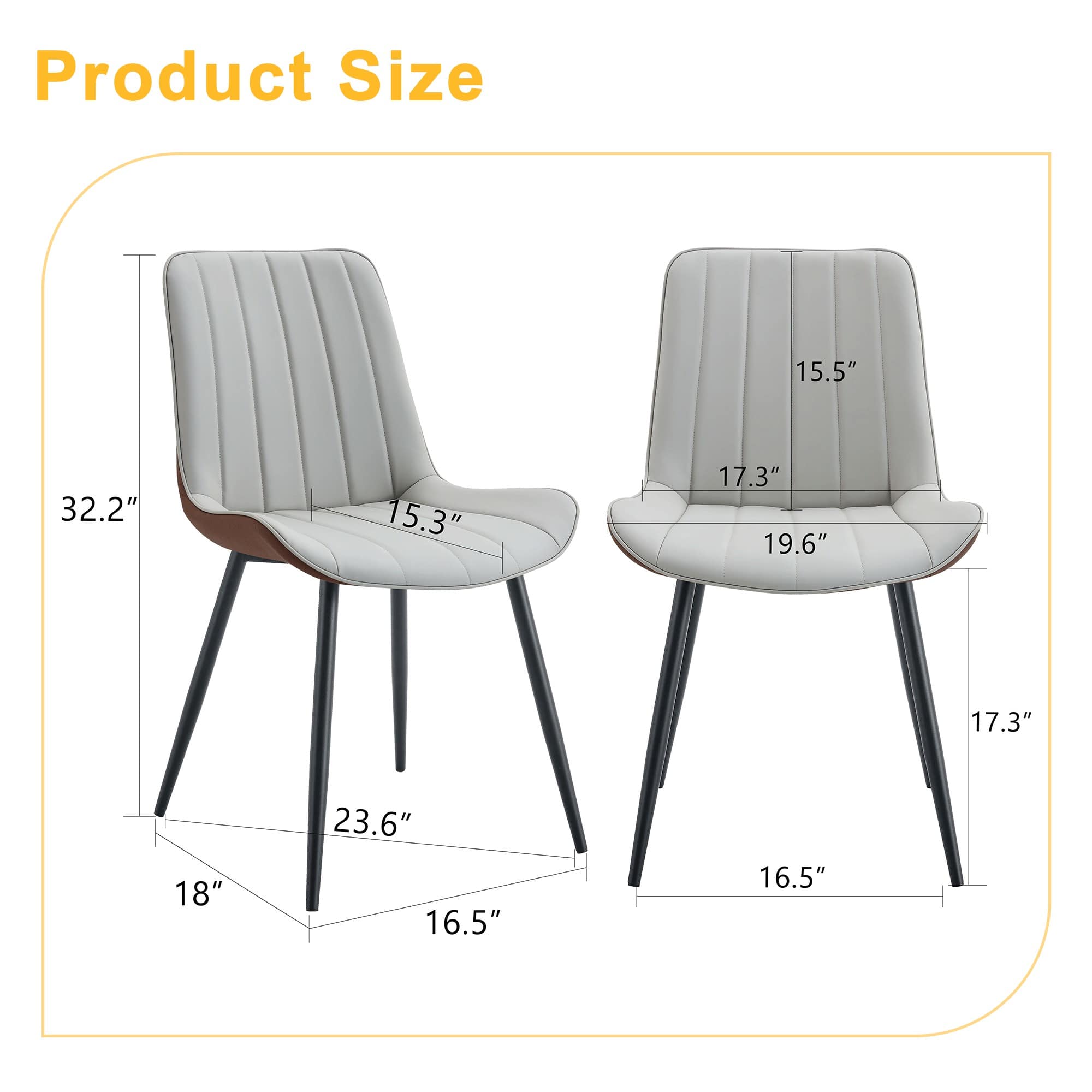 Vynxaria LEXY0050-DJCY-4BRW Dining-Chairs - View #5