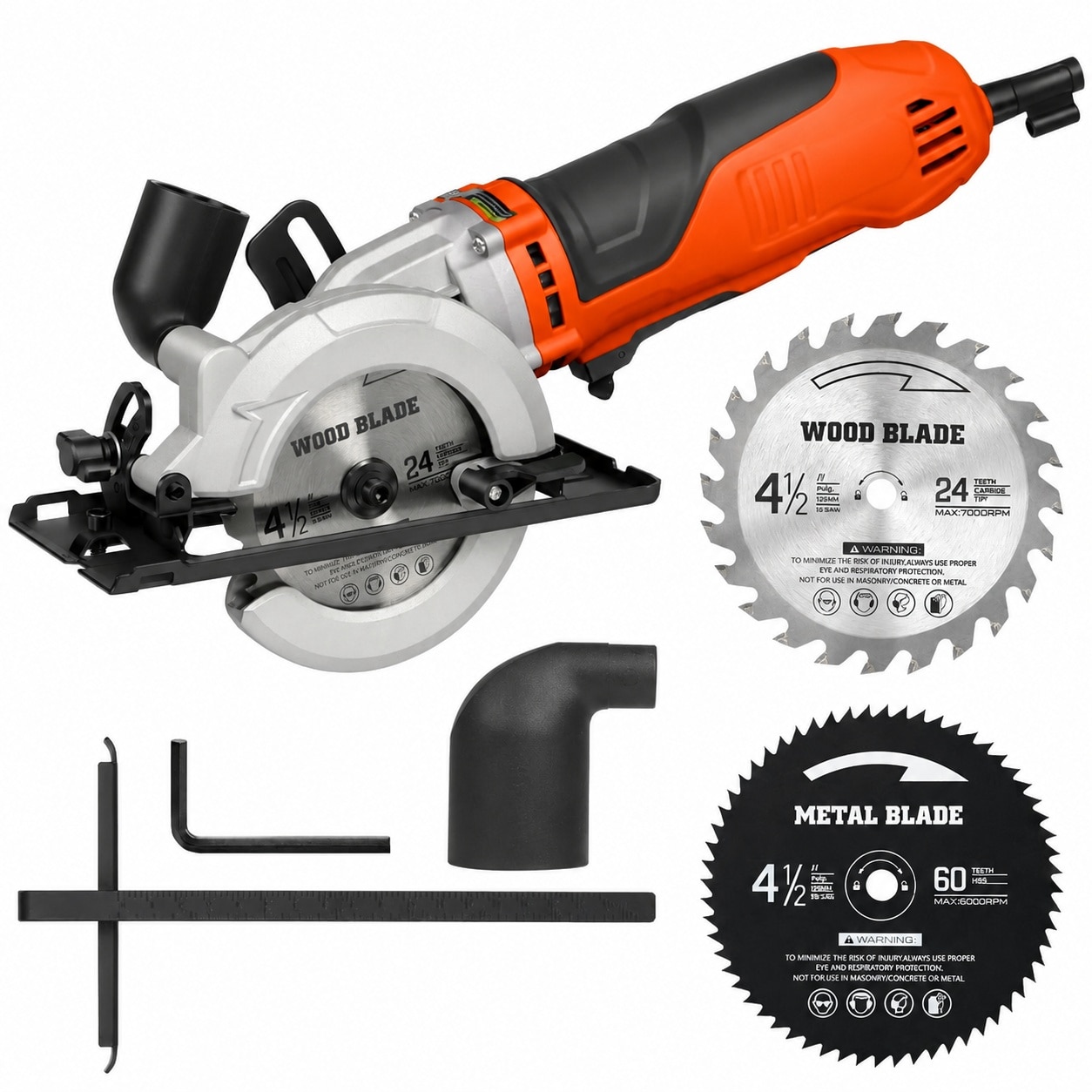 SenQWFa  710W Corded Mini Circular Saw 5200RPM Compact Electric Saw with Two Blades for Wood Metal Plastic Home Renovation Projects