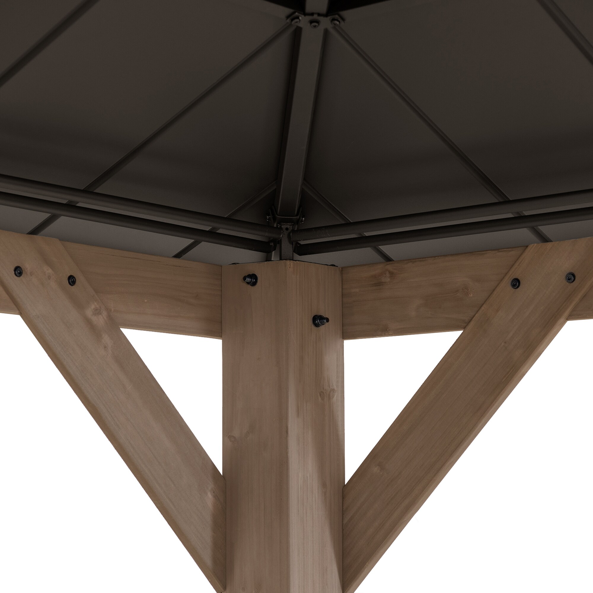 Cedar Framed Brown Steel 13x15 ft. Outdoor Patio Gazebo