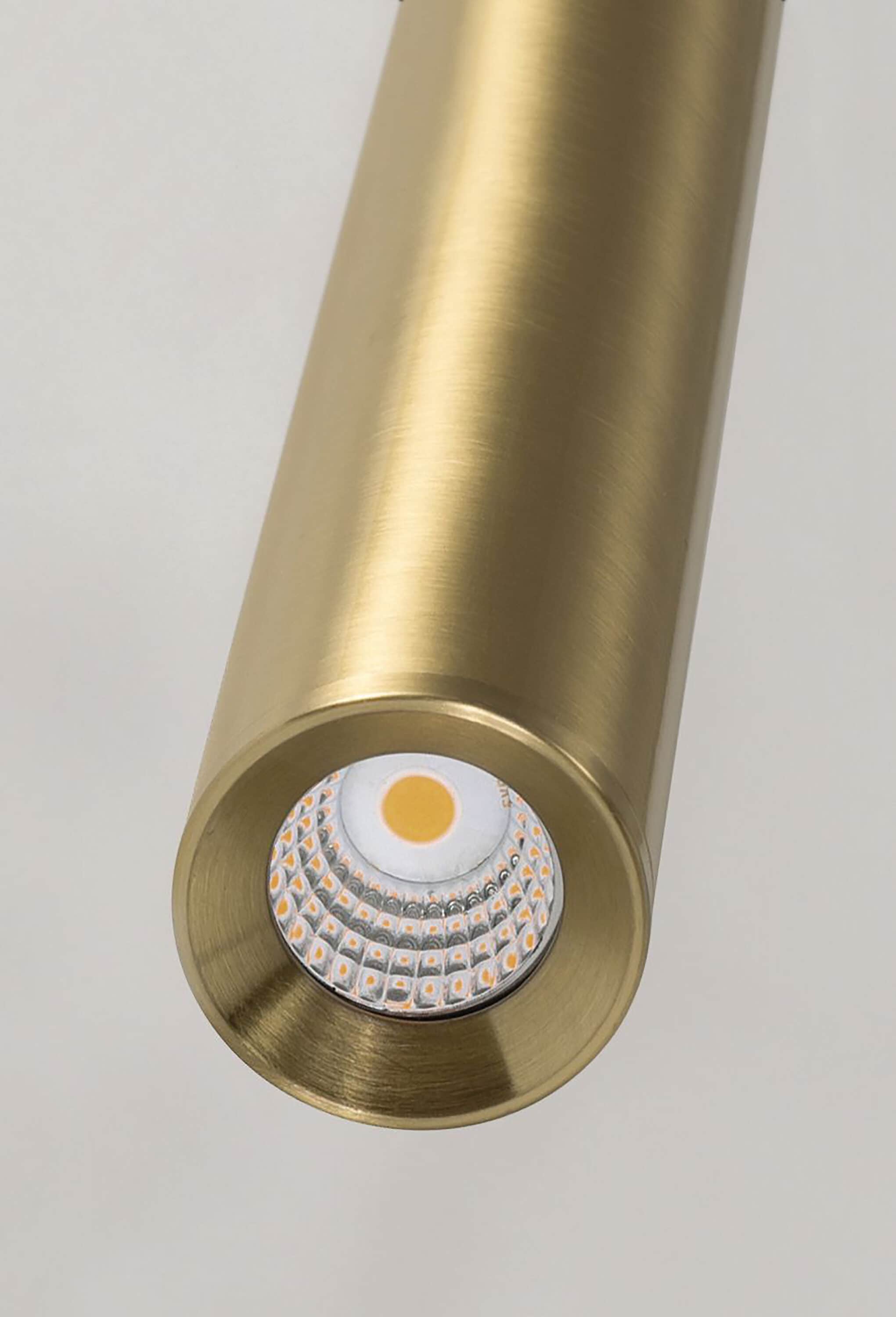 Eli Modern LED Linear Pendant Light in Satin Nickel and Glass
