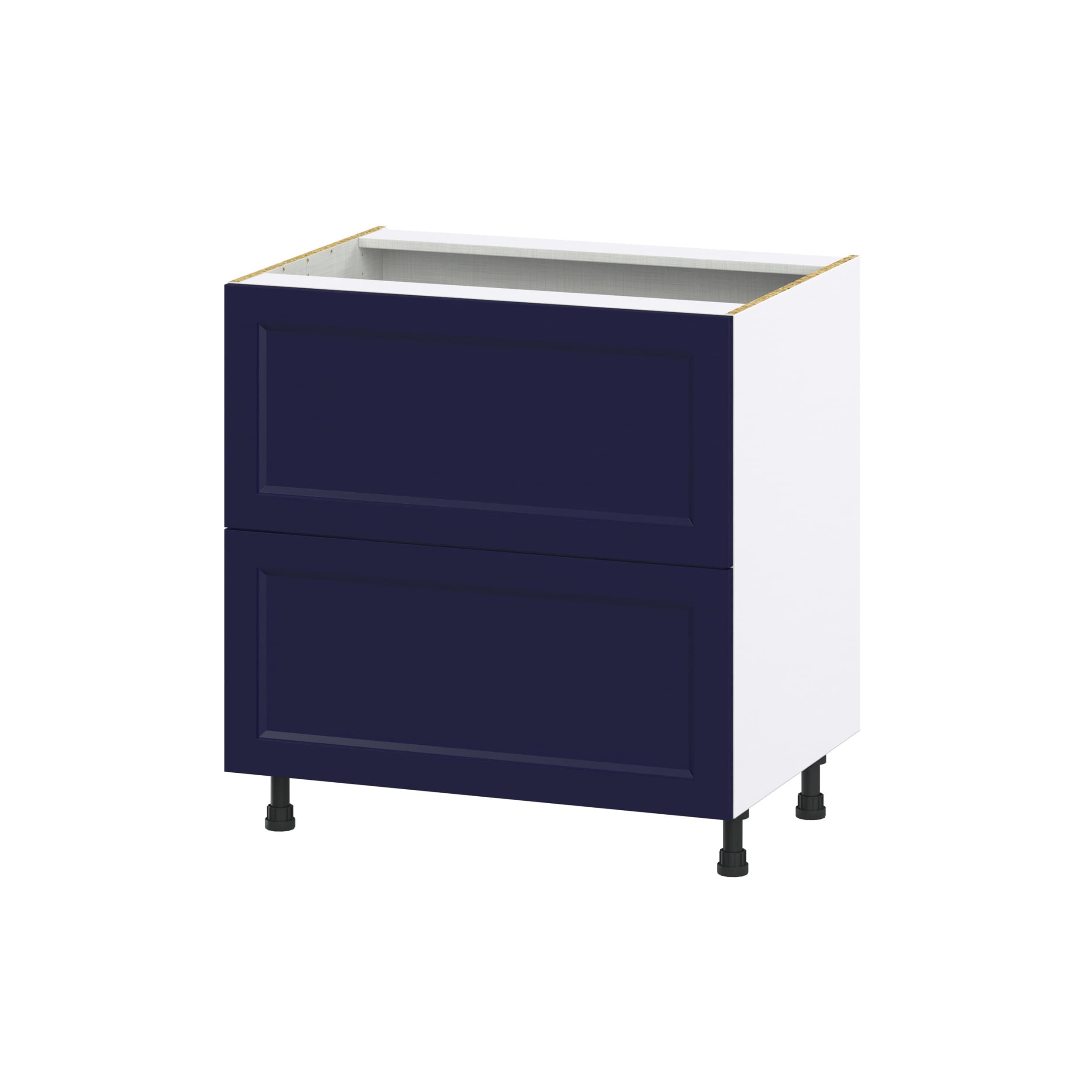 Hugo&Borg Lorette 33-in W x 34.5-in H x 24-in D Navy Blue 2-Drawer Base Fully Assembled Cabinet (Recessed Panel Style)