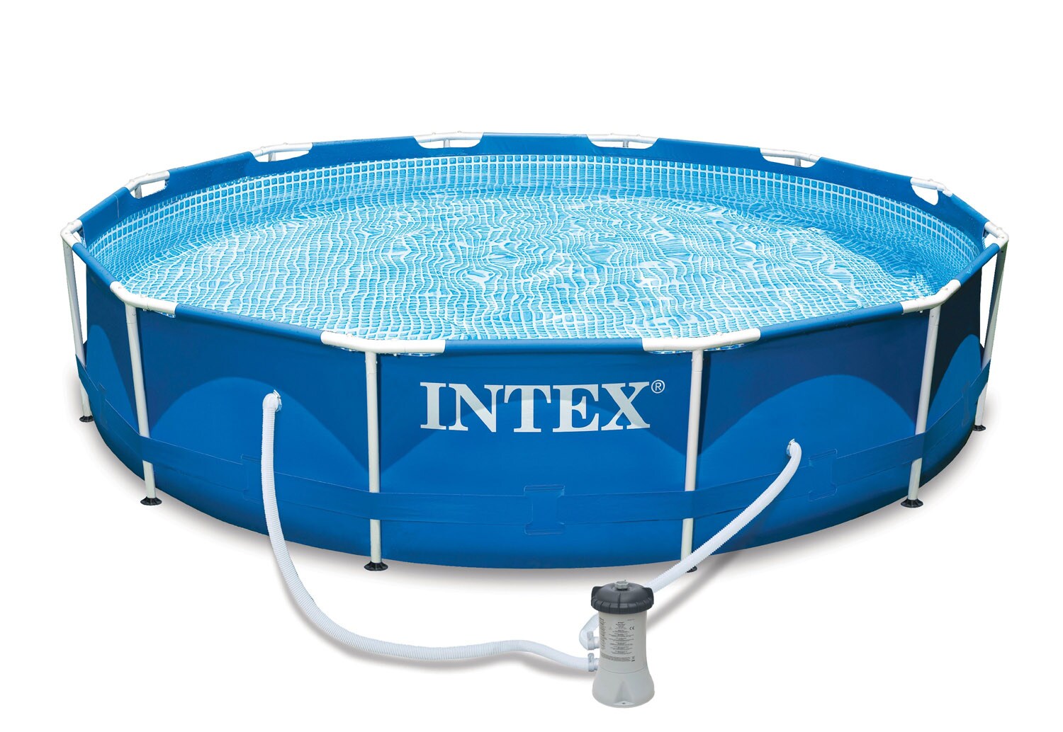 Intex 62164 12-ft x 12-ft x 30-in Metal Frame Round Above-Ground Pool with Filter Pump