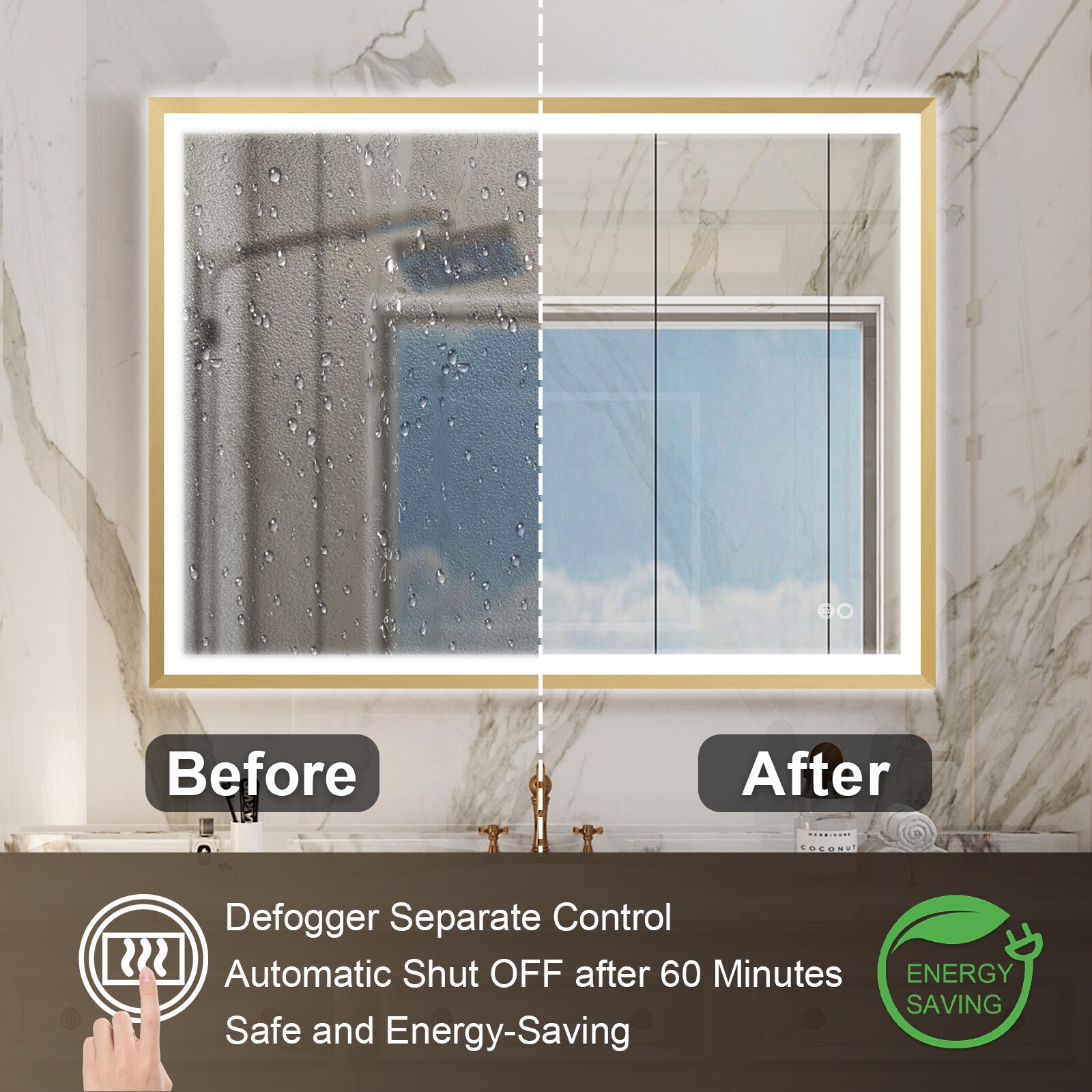 WELLFOR W6FM4836BG Framed-Bath-Mirrors - View #7