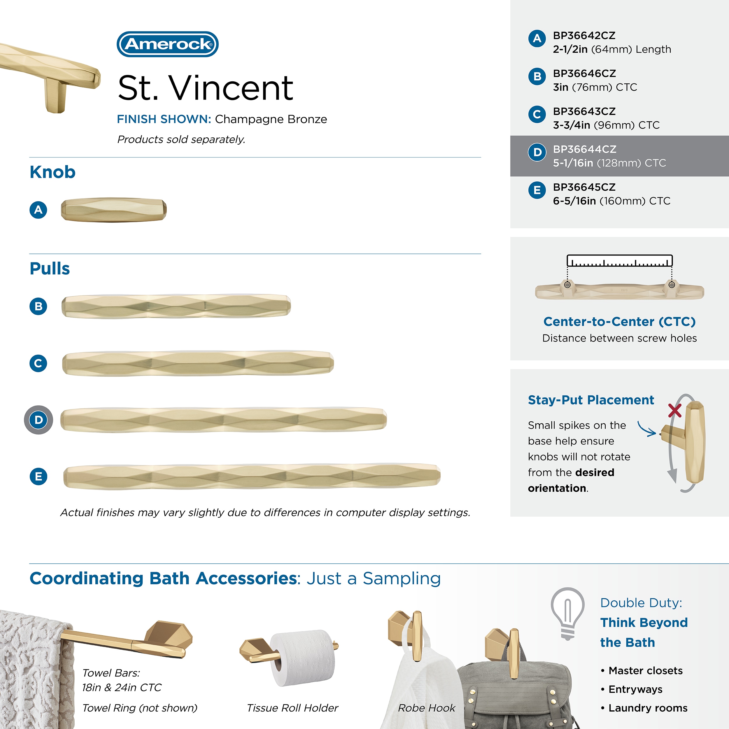 Amerock BP36644CZ Cabinet-Pulls - View #8