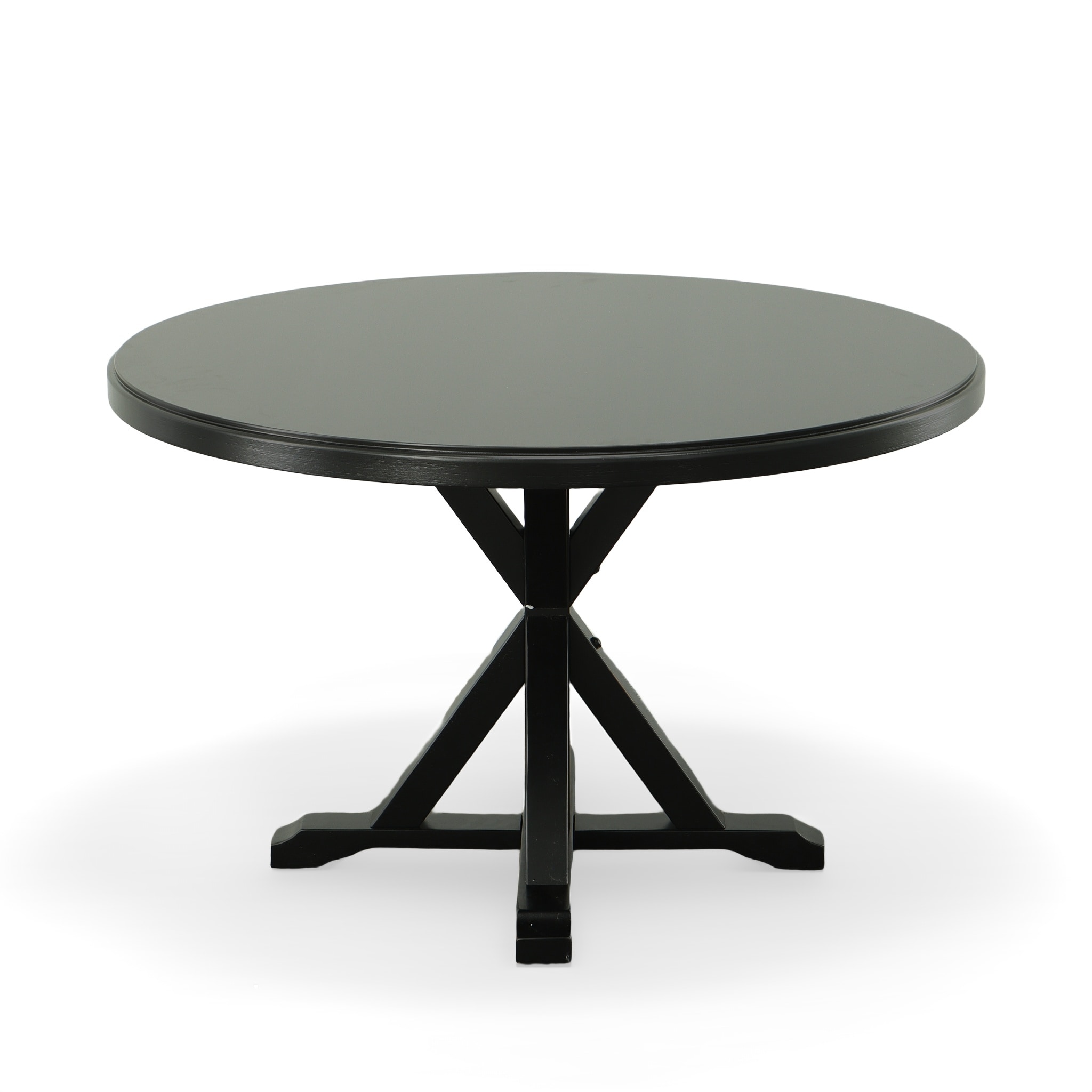Winslet Round Black Wood X Base Dining Table