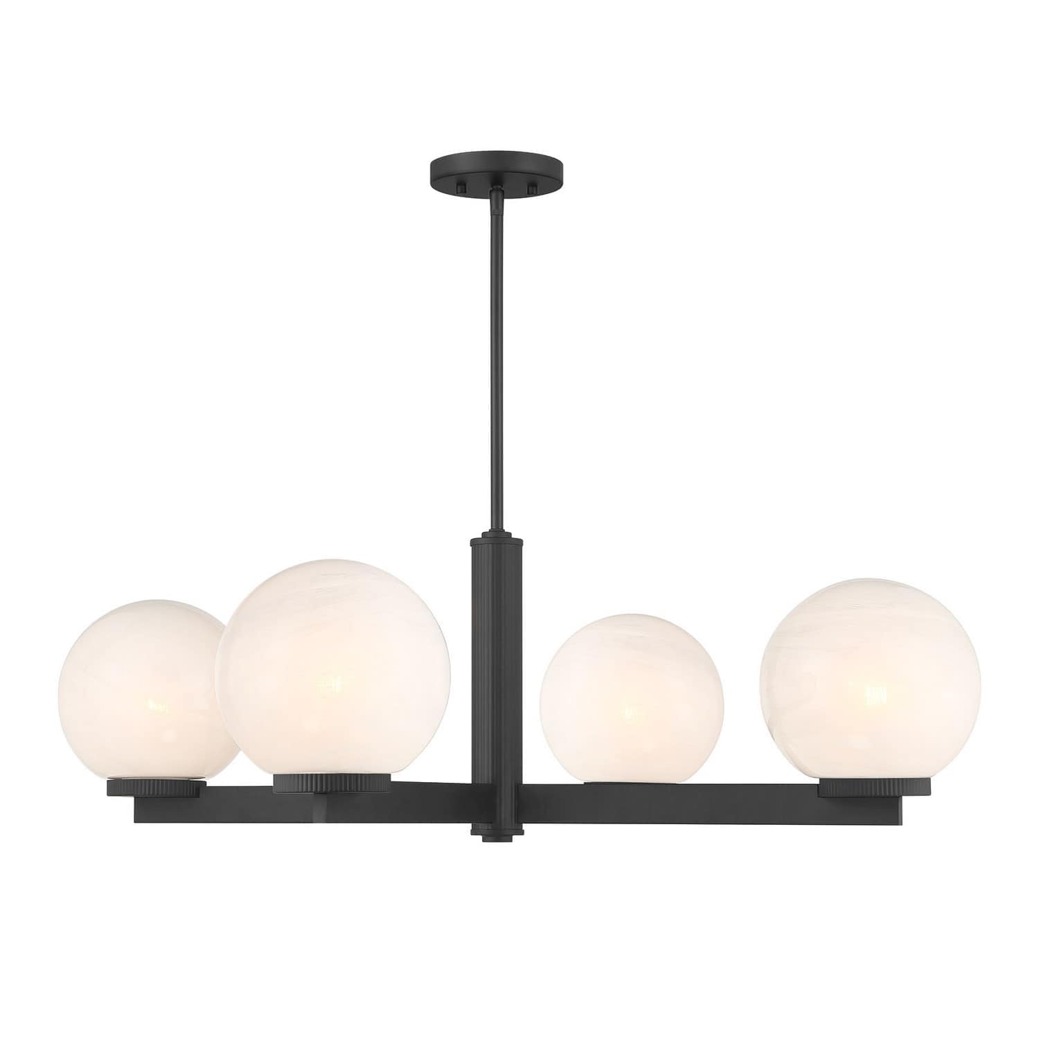 Trade Winds Lighting TW14197MBK 4-Light Chandelier from Ruby Collection in Matte Black