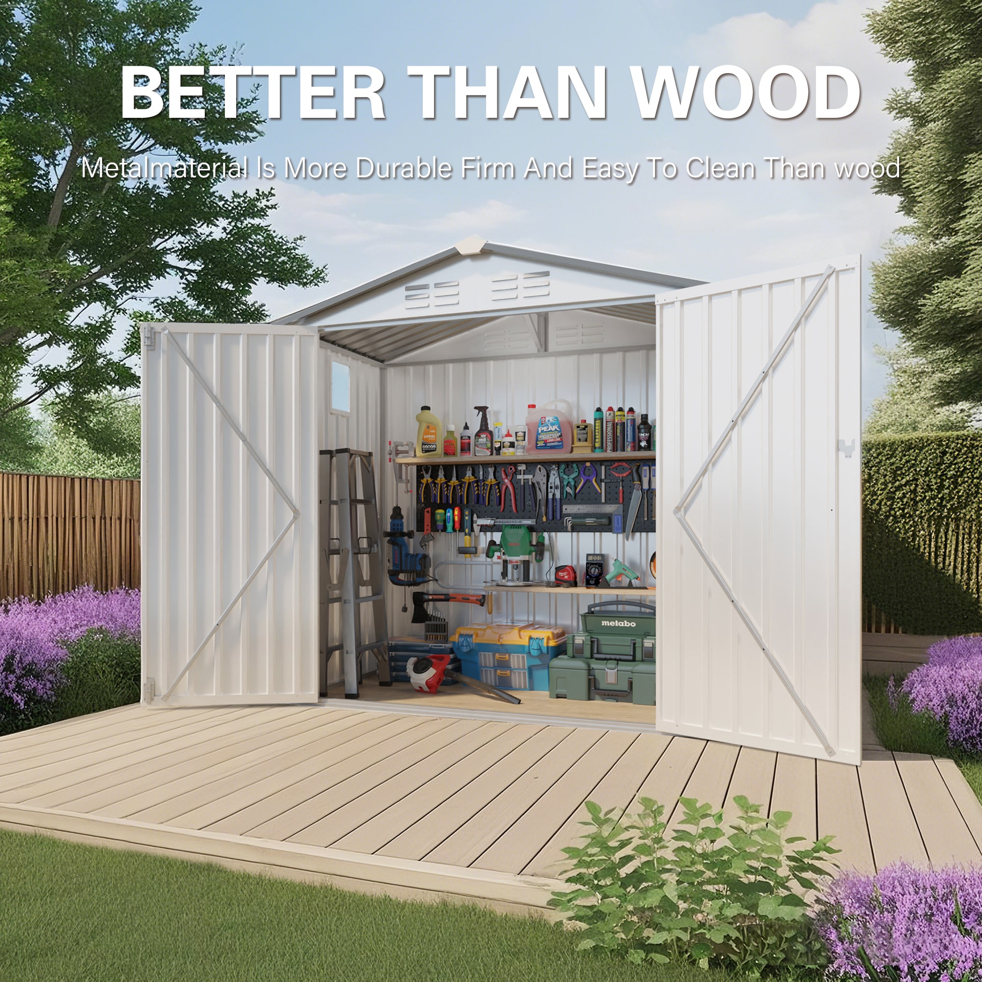 WELLFOR GIZHF573BK Metal-Storage-Buildings-Sheds - View #7
