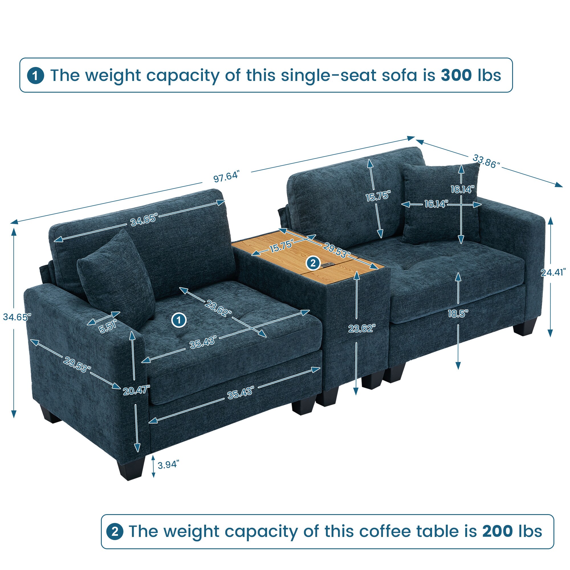 VOUA SAF-HNBYZ-BU Sofas-Loveseats - View #4
