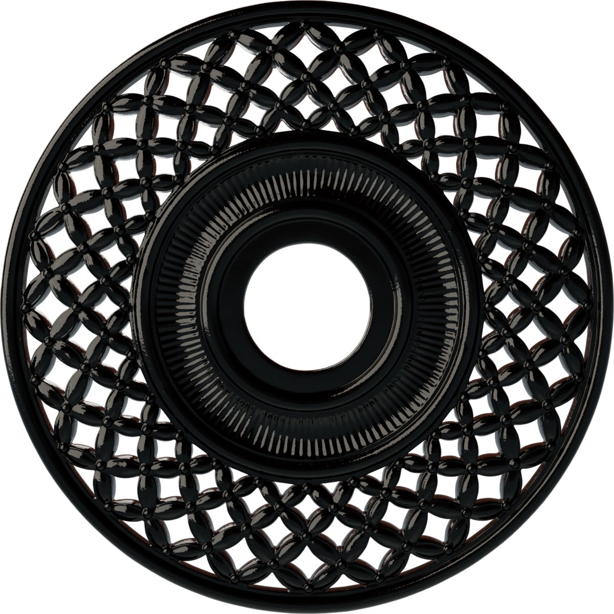 Ekena Millwork CM22RBBPS Robin 22.25-in W x 22.25-in L Painted Black Pearl Polyurethane Whole Ceiling Medallion