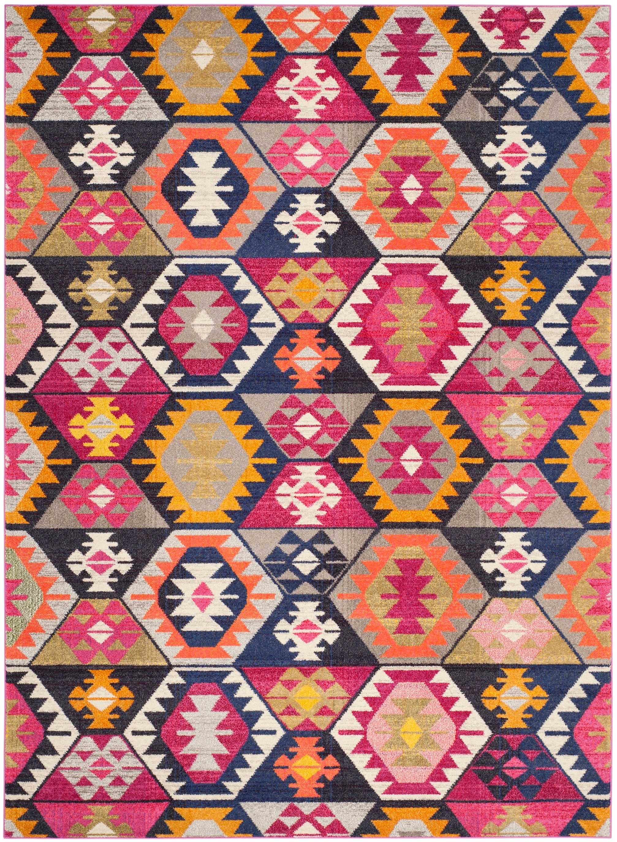 Monaco Multicolor 8' x 11' Geometric Synthetic Area Rug