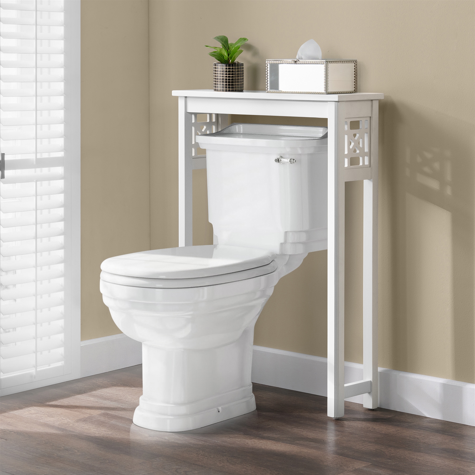 Alaterre Furniture ANDE72WH Bathroom-Shelves - View #6