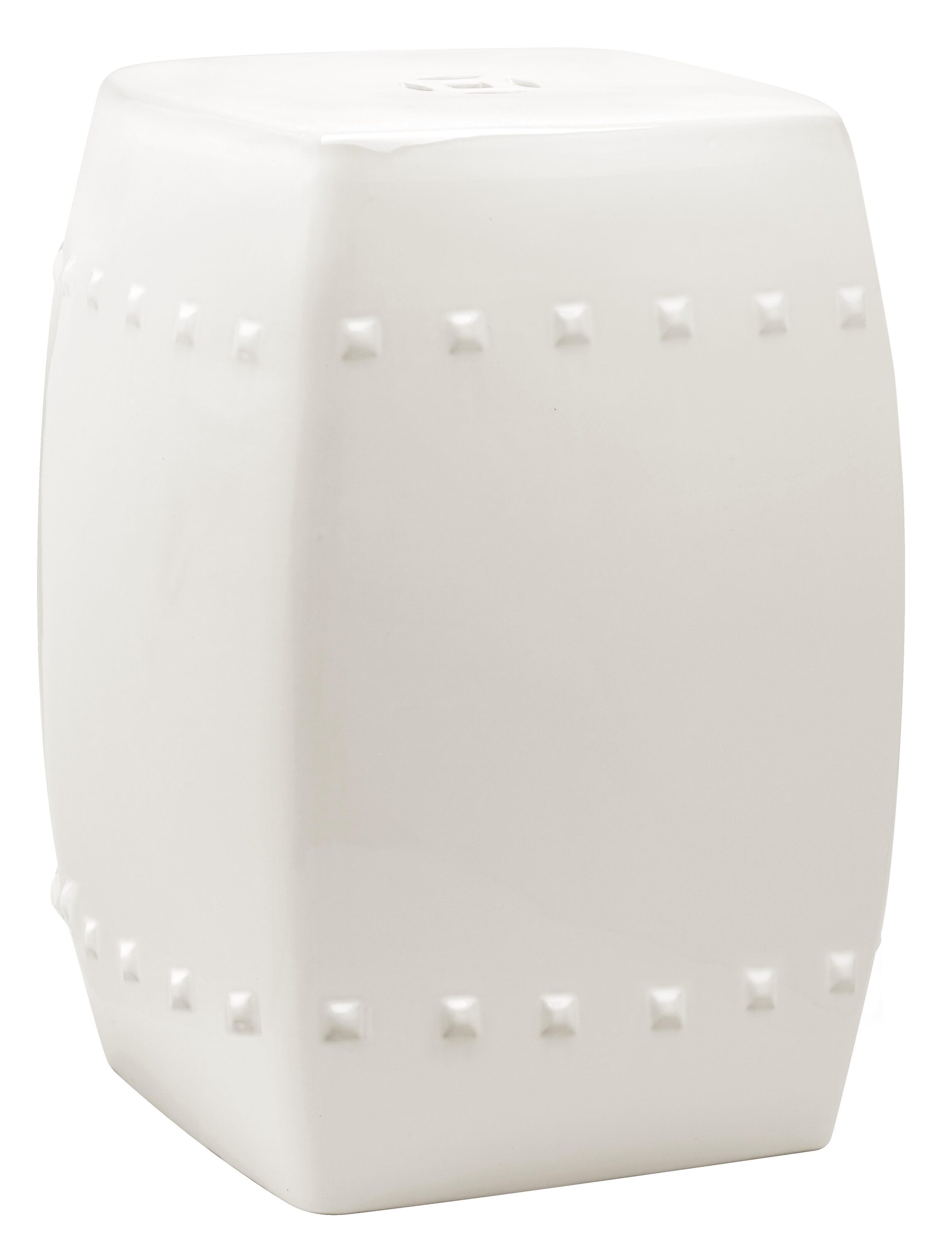 Safavieh ACS4524B 17.5-in Cream Ceramic Barrel Garden Stool