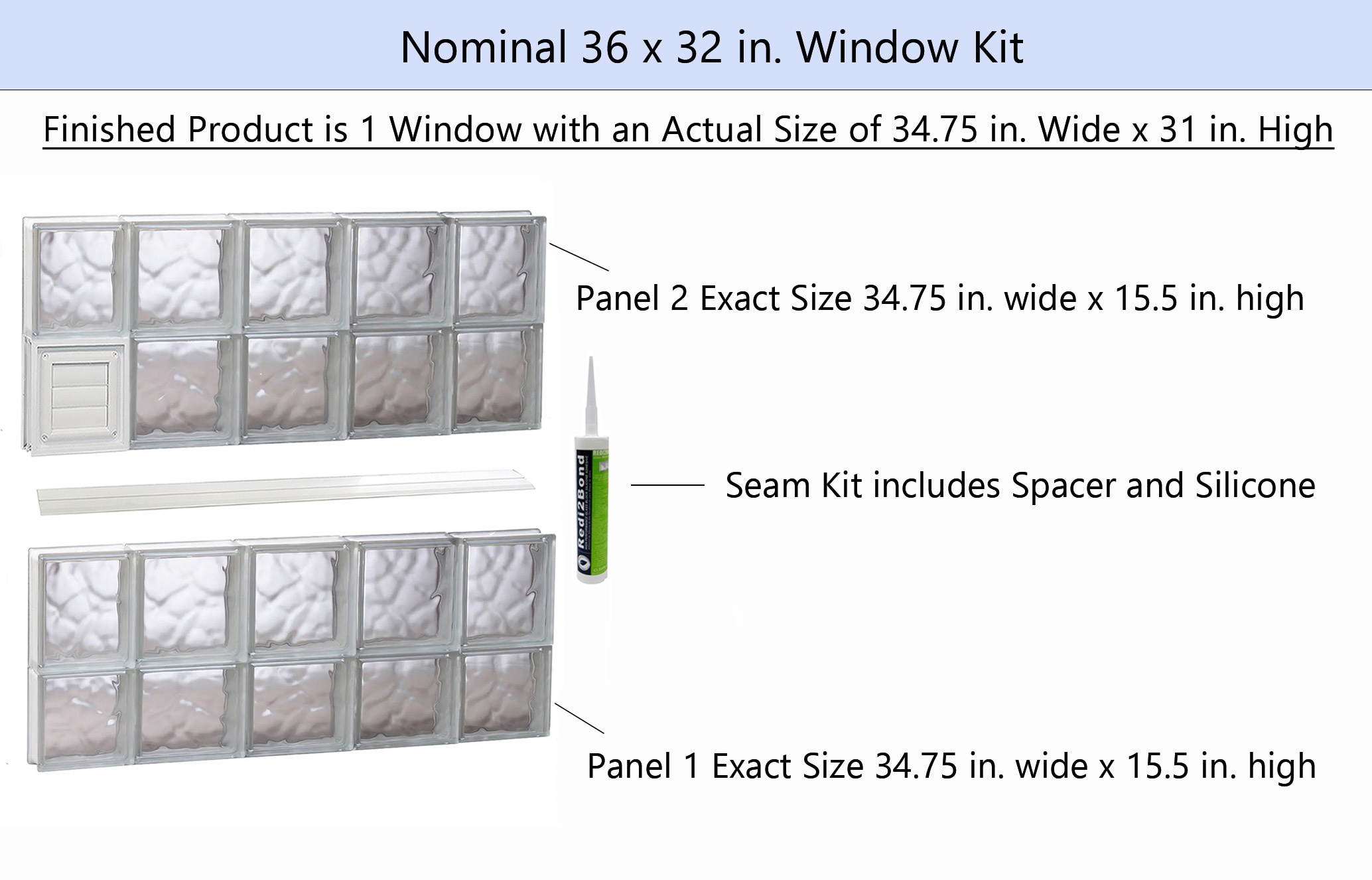 REDI2SET D3632DC Glass-Block-Windows - View #2