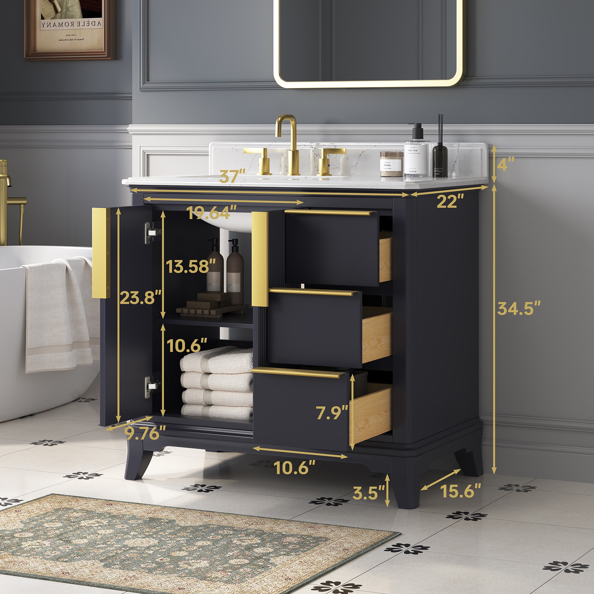 DELUXE LIVING V24022-36NB Bath-Vanity-Combo - View #13