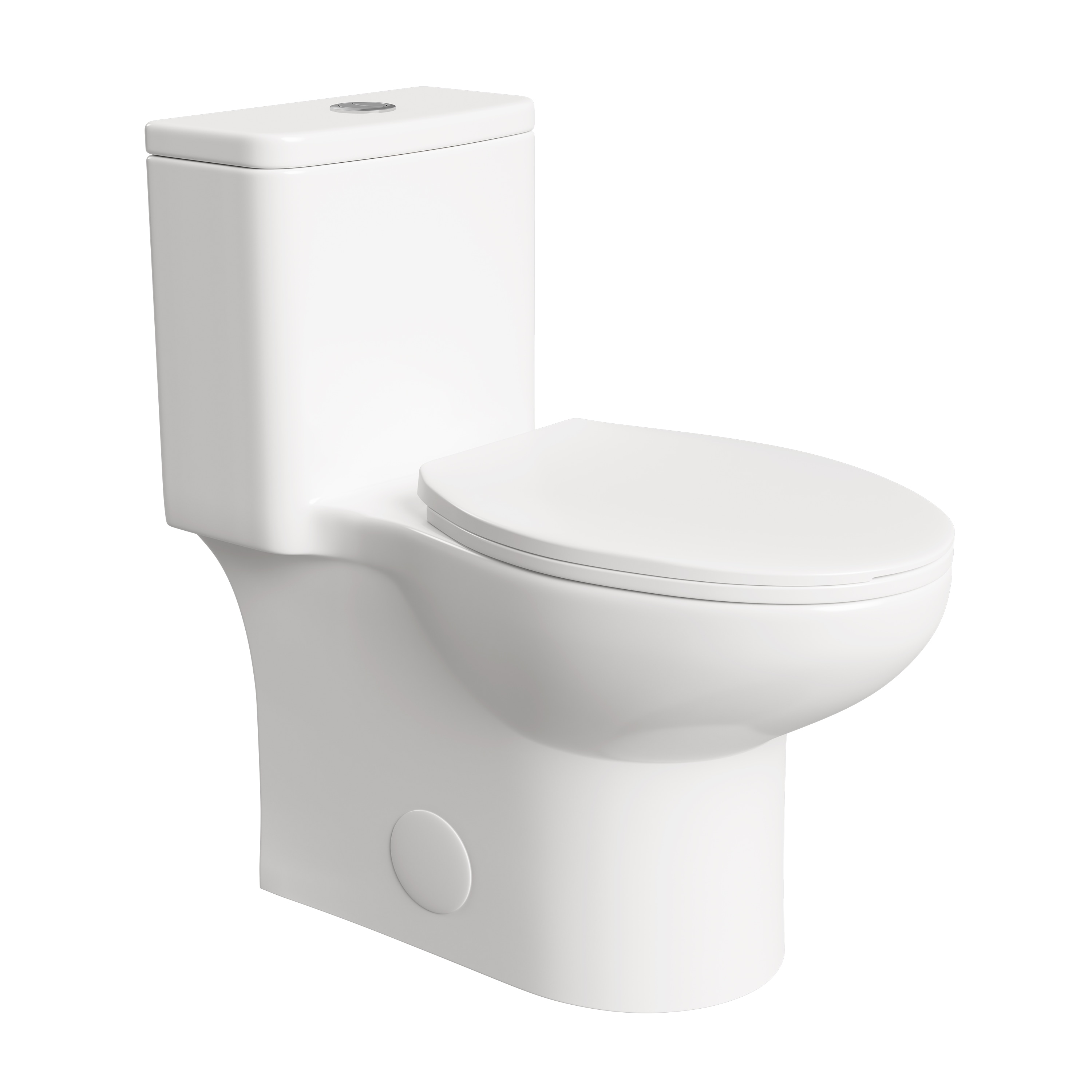 Eridanus ERI-1T316 Dublin White Elongated Chair height 12-in Rough-In 1.6 GPF Dual Slow Close Feature 1-piece Toilet