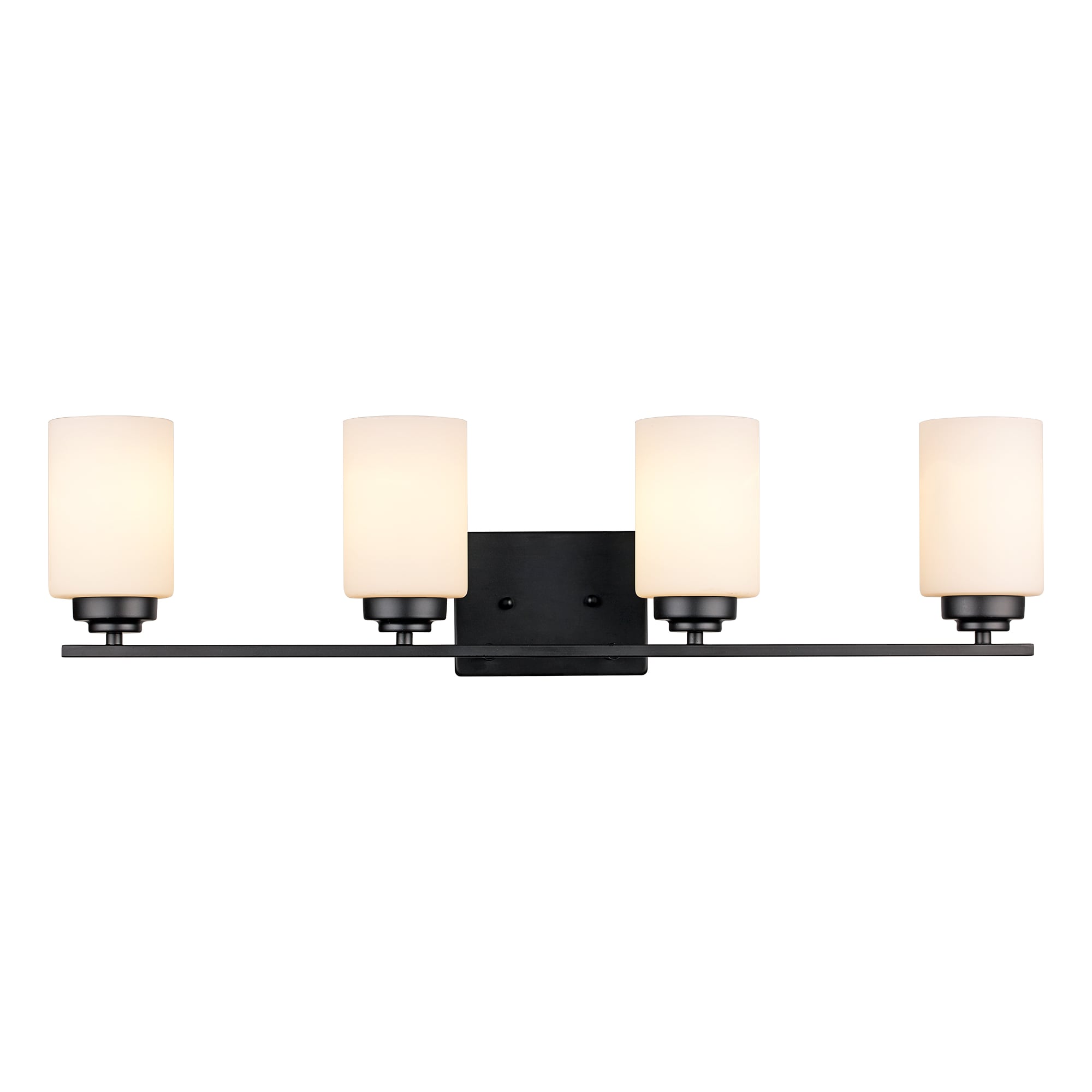 Trans Globe 70524 BK Mod Pod 31.25-in 4 -Light Black Industrial Vanity light bar