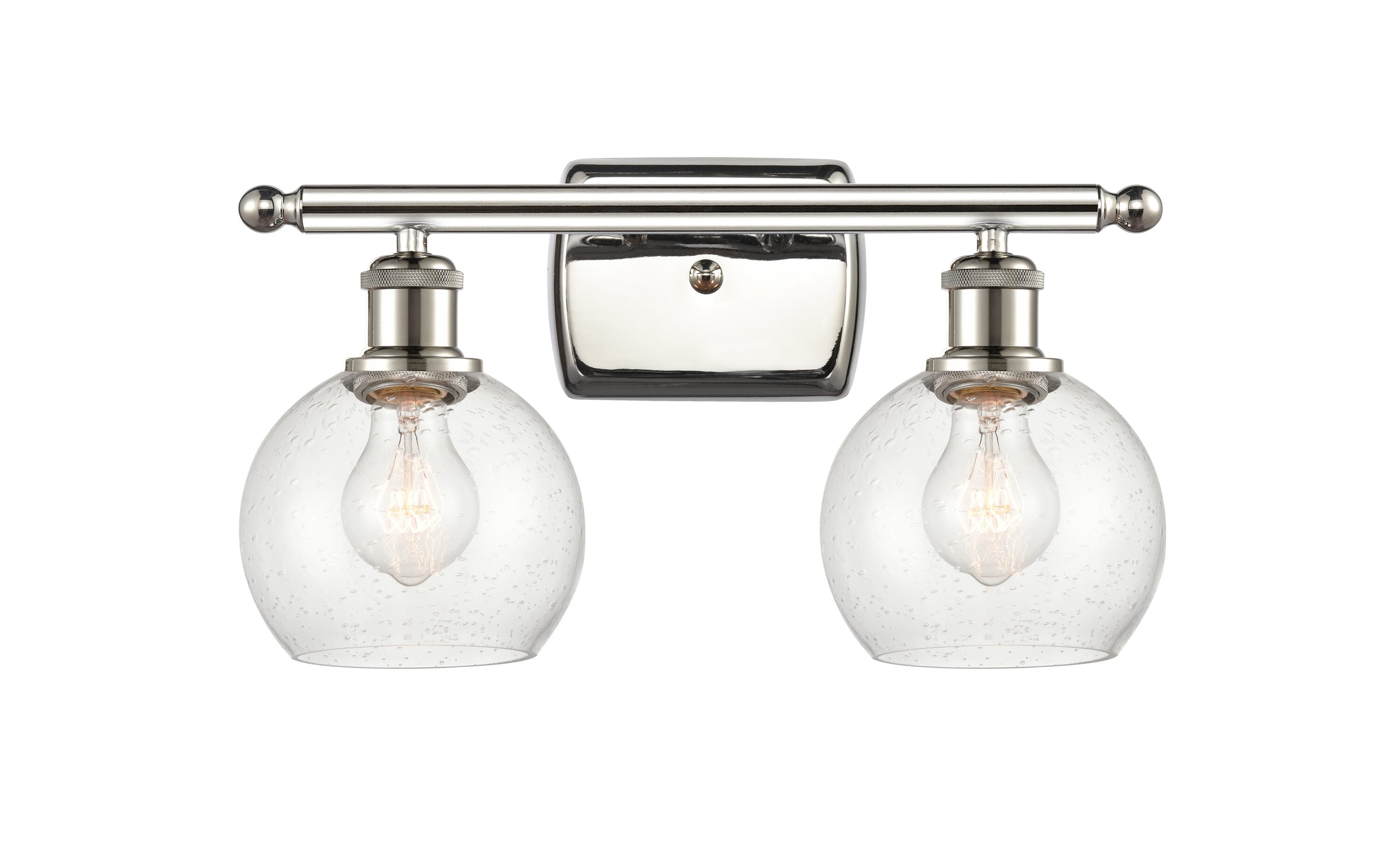 Innovations Lighting 516-2W-PN-G124-6 Athens 16-in 2 -Light Polished Nickel Industrial Vanity light bar